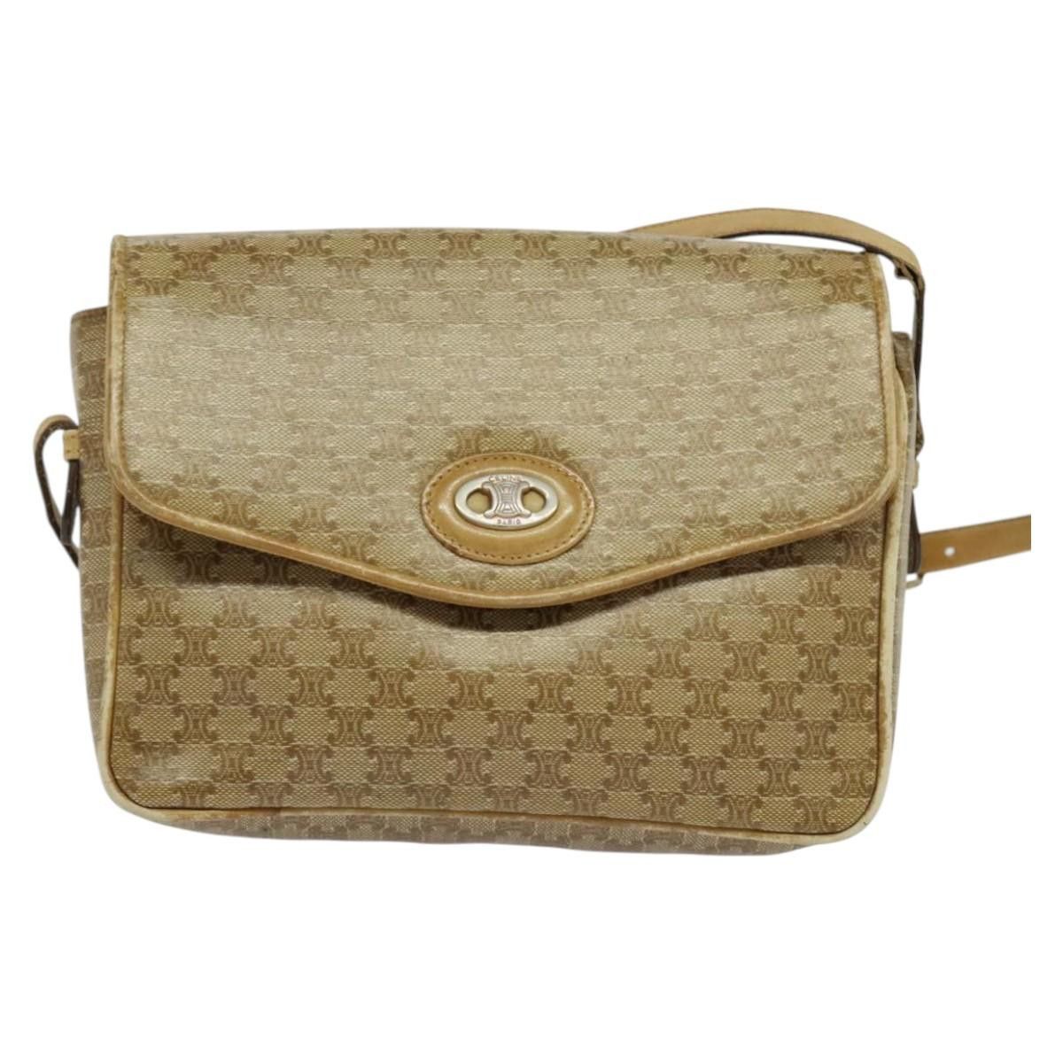 Celine CELINE Macadam Canvas Shoulder Bag Pvc Beige Gold Size ONE SIZE - 2 Thumbnail