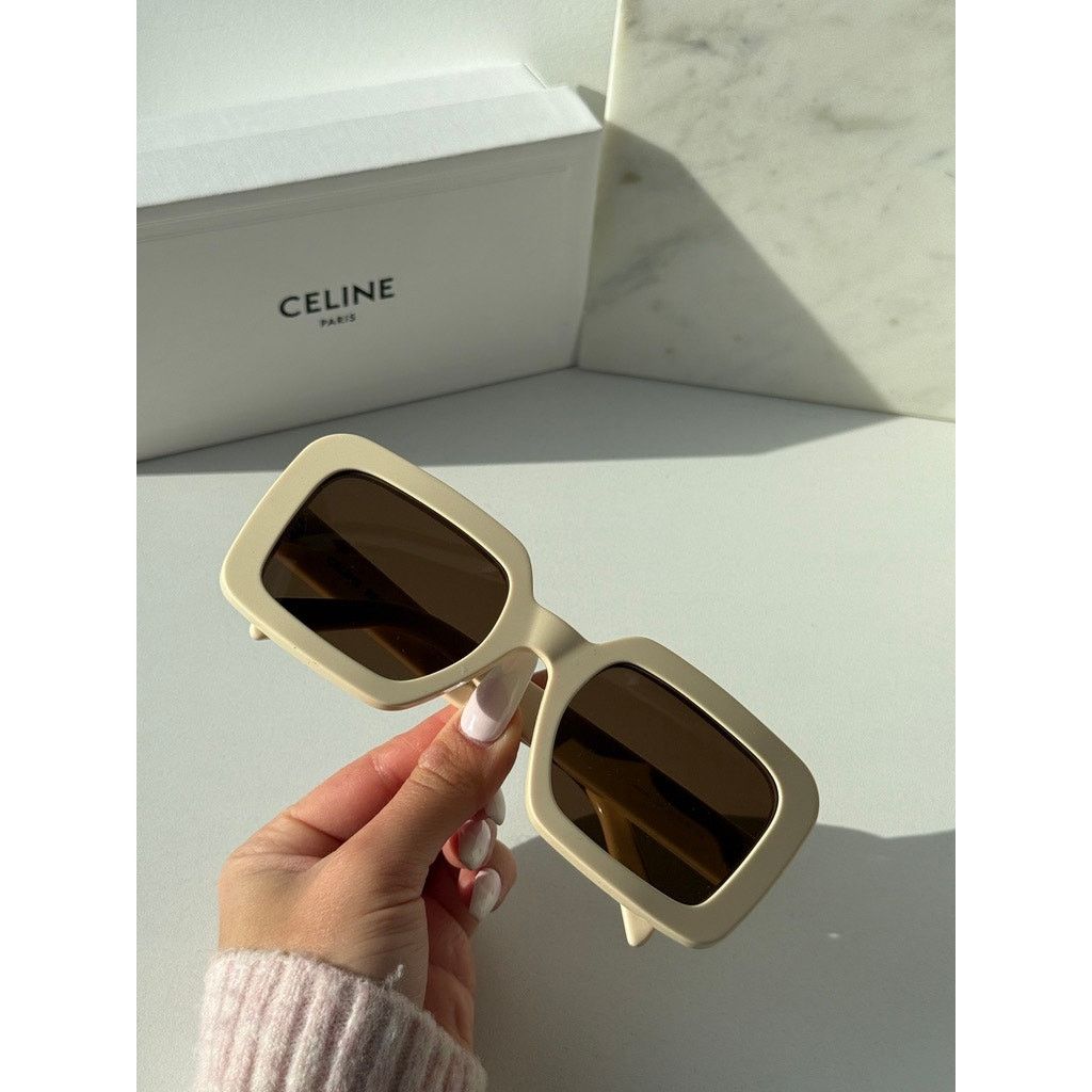 Celine NEW Celine CL40304U Triomphe Square Ivory Sunglasses Size ONE SIZE - 5 Thumbnail