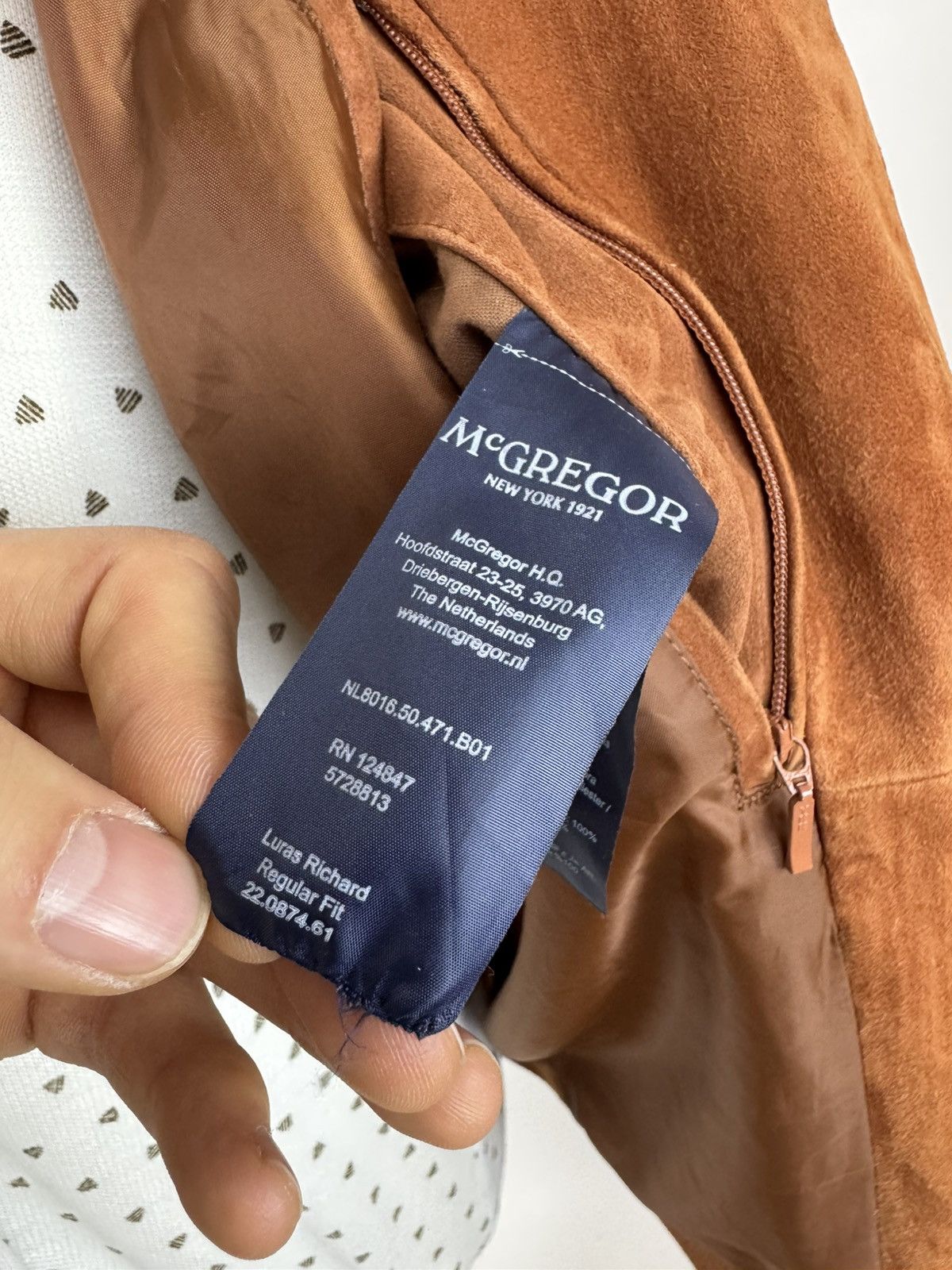 Designer × McGregor DISTINCTION MCGREGOR Suede Sports Bomber Leather Jacket Size US L / EU 52-54 / 3 - 10 Thumbnail