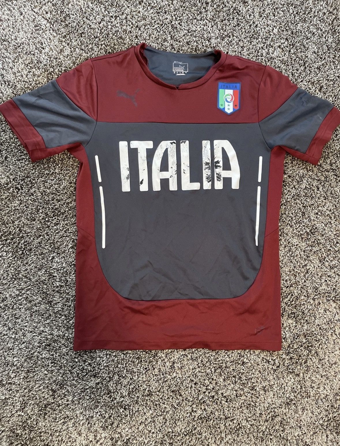 Puma puma mens italia italy soccer jersey burgundy size small Size US S / EU 44-46 / 1 - 1 Thumbnail
