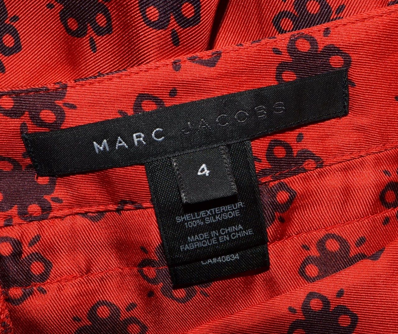 Marc Jacobs × Vintage Marc Jacobs Skirt 100% Silk Red Size 4 Size 25" / US 0 / IT 36 - 10 Thumbnail
