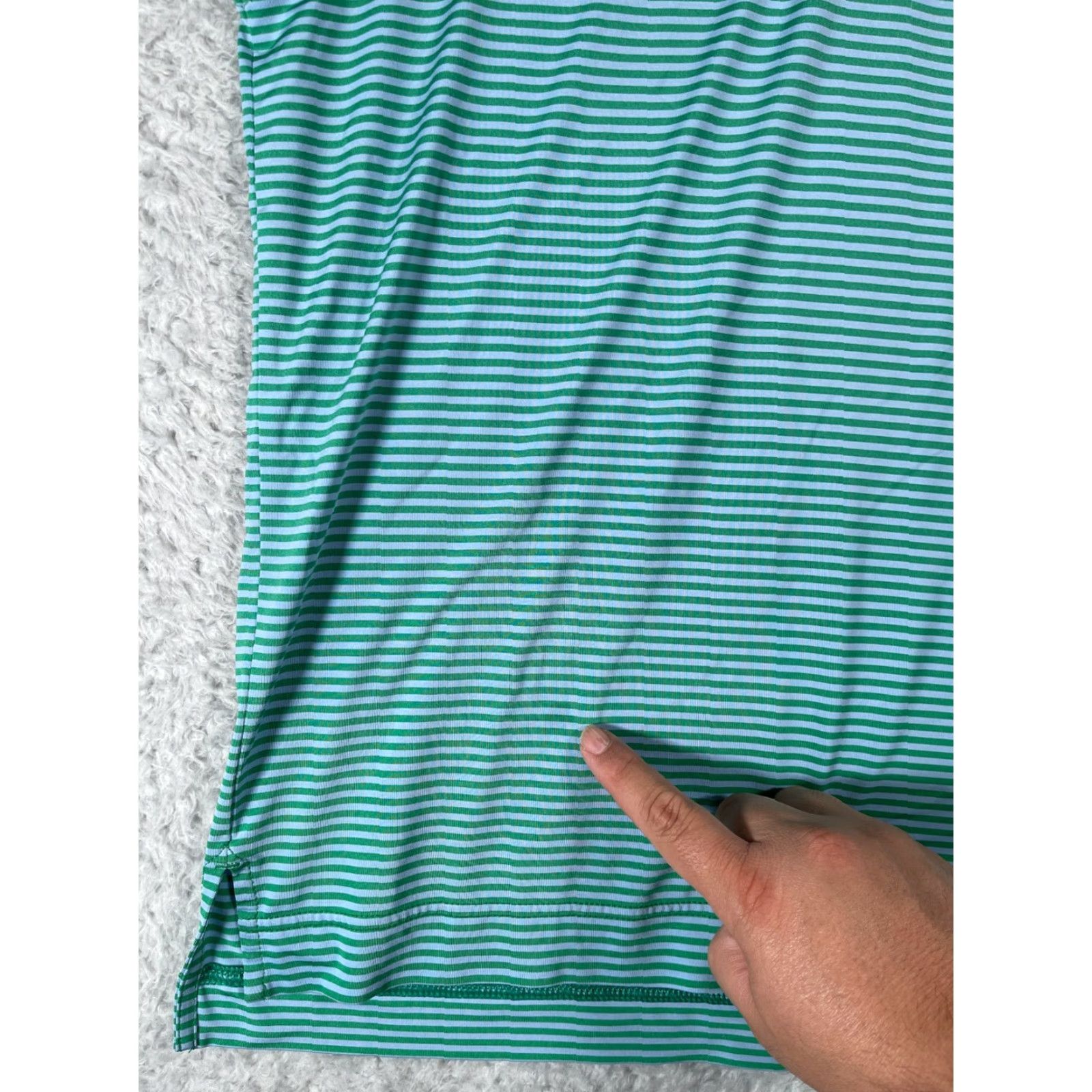 Footjoy FootJoy Polo Shirt Men M Green Striped Lightweight Golf Polo Shirt - FootJoy Men’s Polo Regular M Green Size US M / EU 48-50 / 2 - 4 Thumbnail