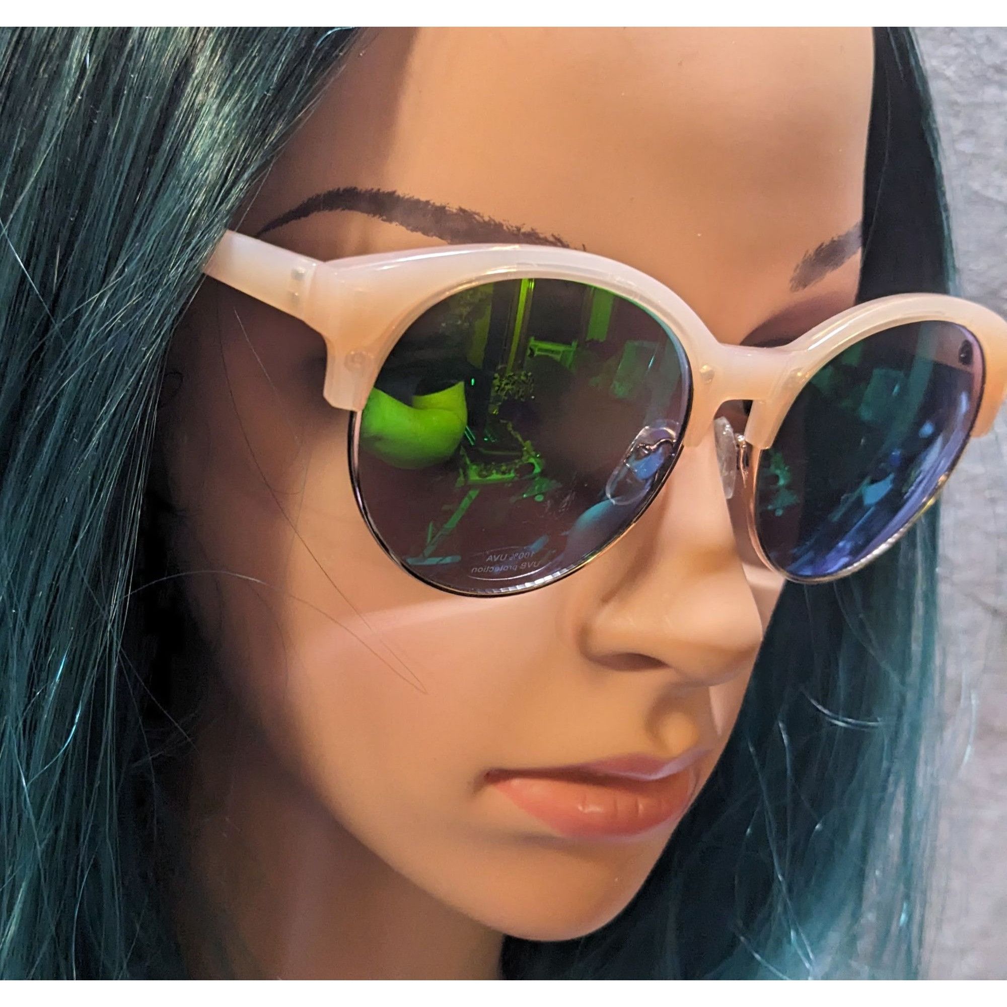 Old Navy Old Navy Pink Half Frame Mirror Sunglasses Size ONE SIZE - 9 Thumbnail