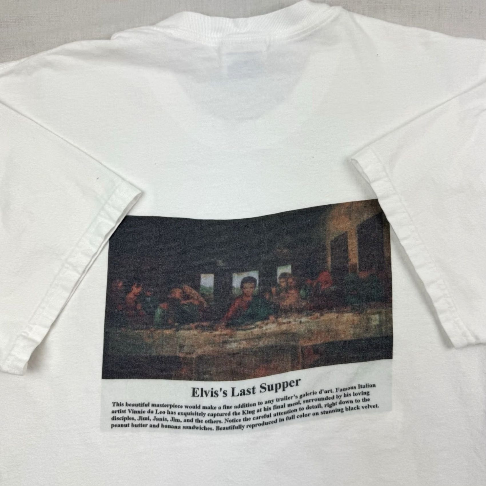 Hanes VINTAGE Elvis Art Last Supper T Shirt Adult Large Humor Parody 90s Y2K Funny Mens Size US L / EU 52-54 / 3 - 2 Thumbnail