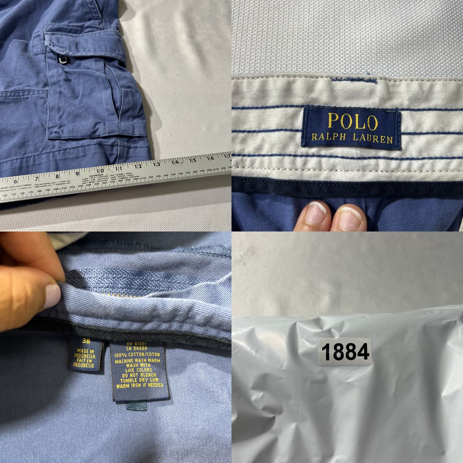 Polo Ralph Lauren Polo Ralph Lauren Cargo Shorts 100% Cotton Blue 10" Casual Men Sz 38 Regular Pocket Front Size US M / EU 48-50 / 2 - 8 Thumbnail
