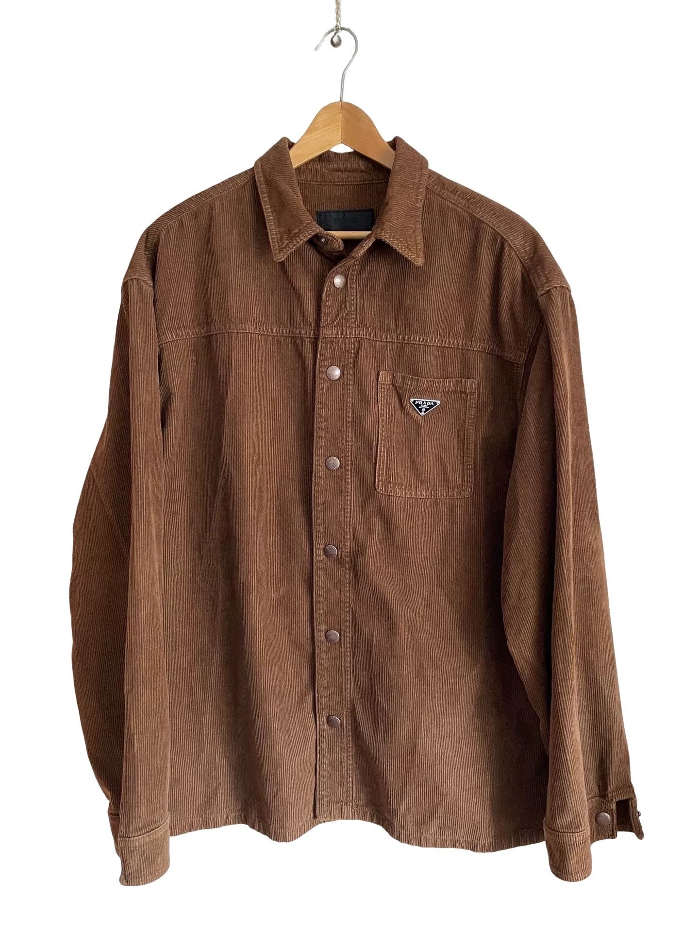 Prada Prada Brown Corduroy Shirt Jacket XL Size US XL / EU 56 / 4 - 1 Thumbnail