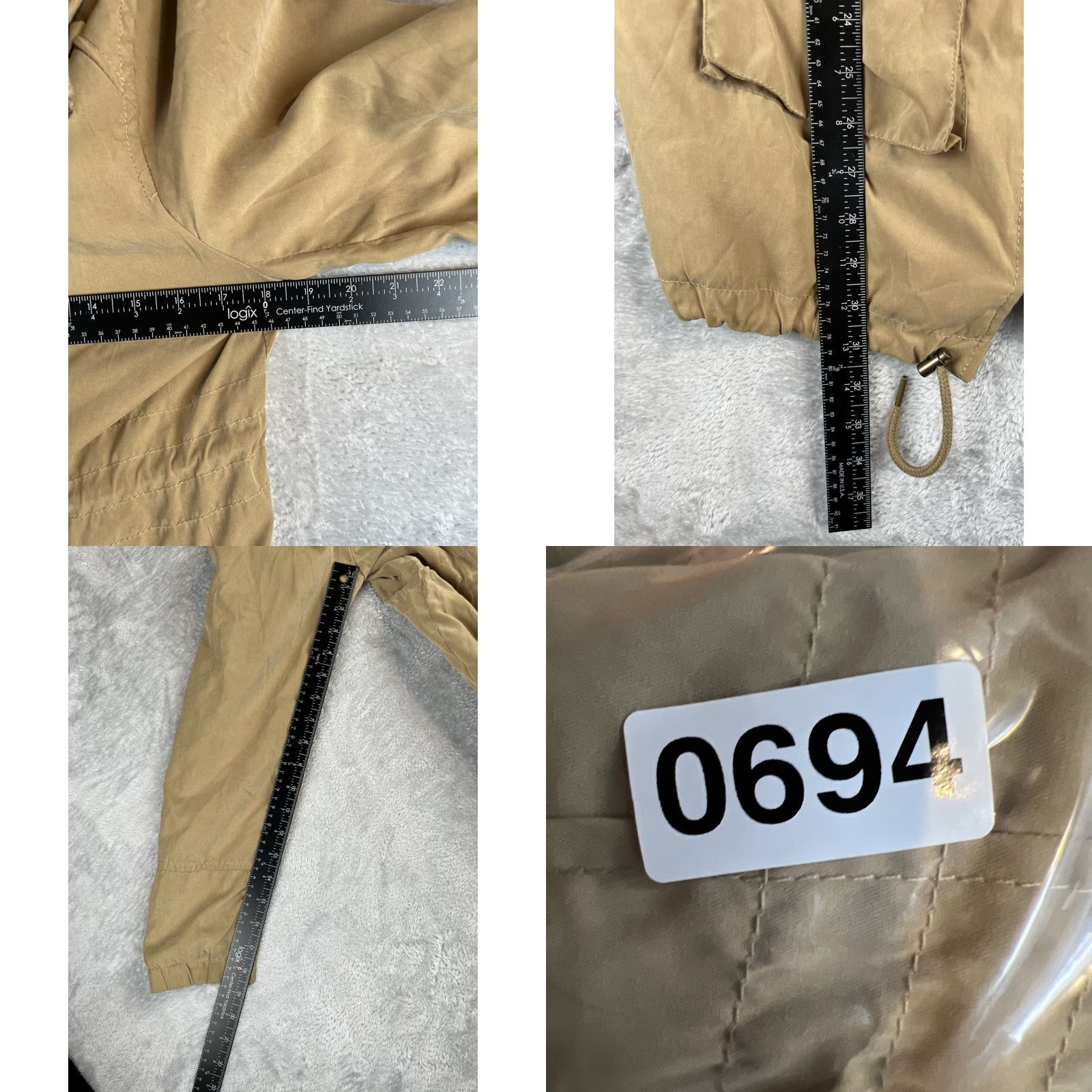 Vintage BKE Windbreaker Jacket Womens M Beige Hooded Preppy, Regular, Fall Spring Winter, Casual Coat, Buckle, Women, Windbreaker, Jacket, Hooded, Beige, M Size M / US 6-8 / IT 42-44 - 8 Thumbnail