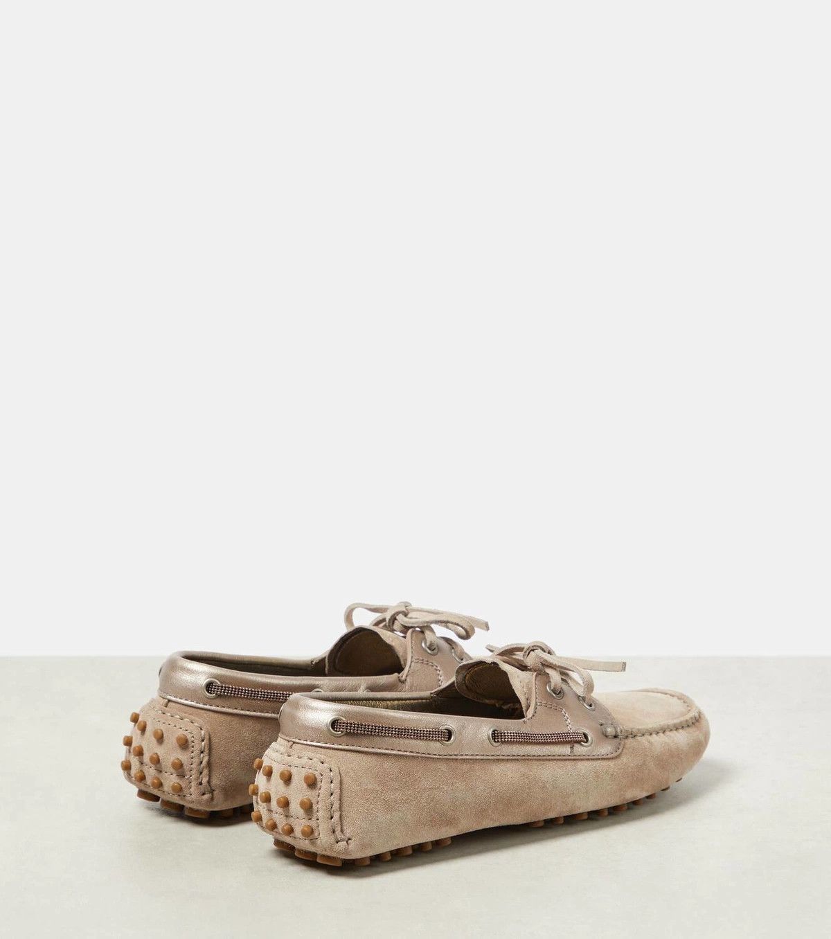 Brunello Cucinelli o1y0725 Leather Loafers in Taupe Brown Size US 5 / IT 35 - 2 Thumbnail