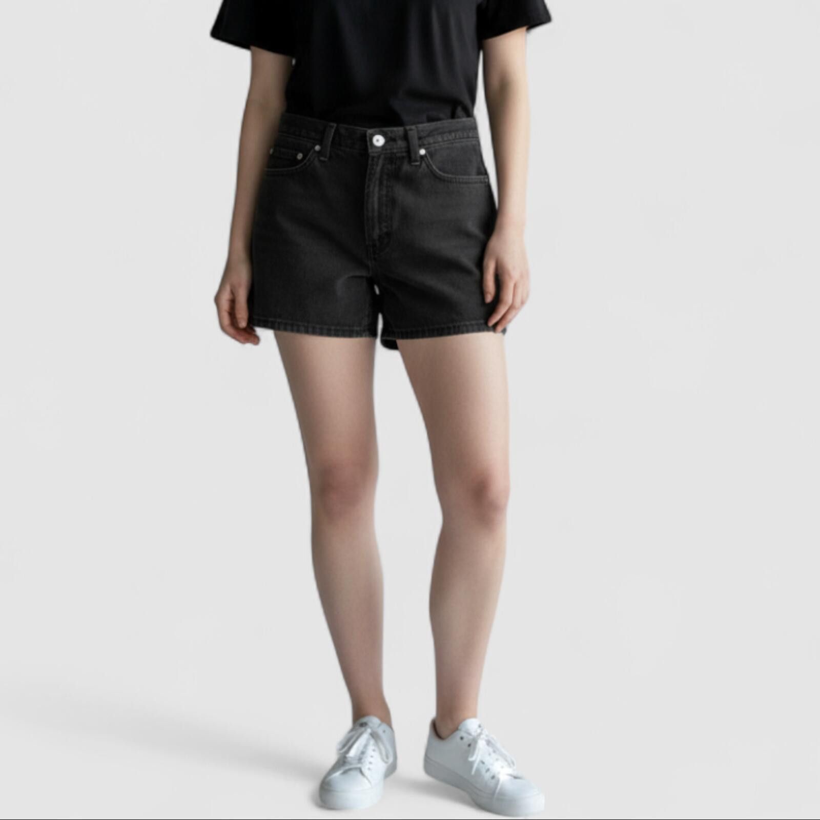 Faded Glory Faded Glory Vintage Black Solid Shorts Womens 12 Large Size 34" / US 12 / IT 48 - 2 Thumbnail