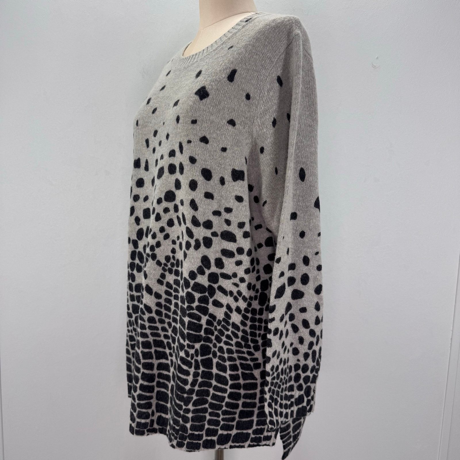 Marina Rinaldi Marina Rinaldi Grey Leopard Print Wool Blend Sweater Plus XL Size 3XL / US 20-22 - 5 Thumbnail