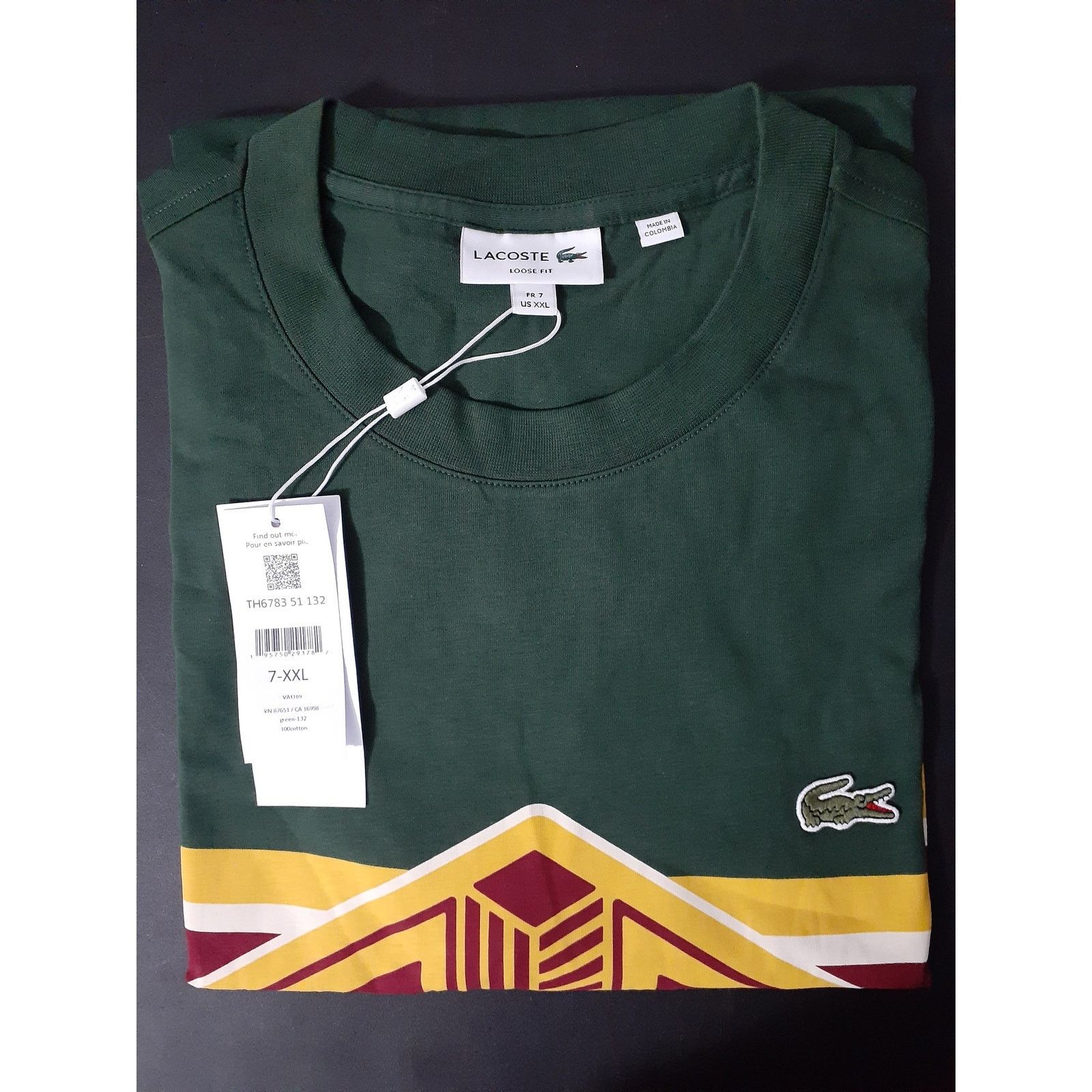 Lacoste Lacoste Short Sleeve Cotton Front Graphic T-Shirt Green 2XL Size US XXL / EU 58 / 5 - 2 Thumbnail
