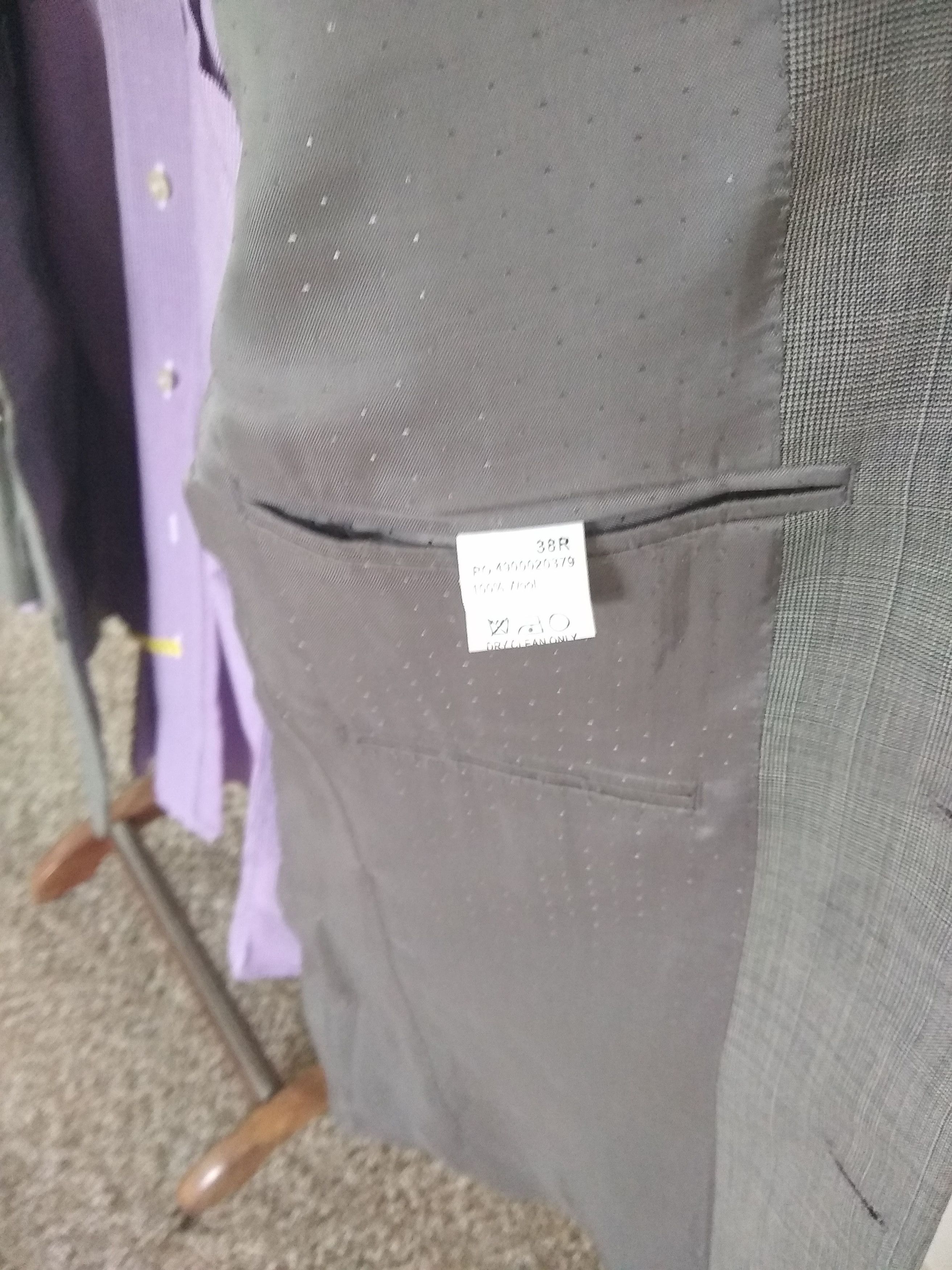Calvin Klein Gray Crosshatch Suit Size 38R - 3 Thumbnail
