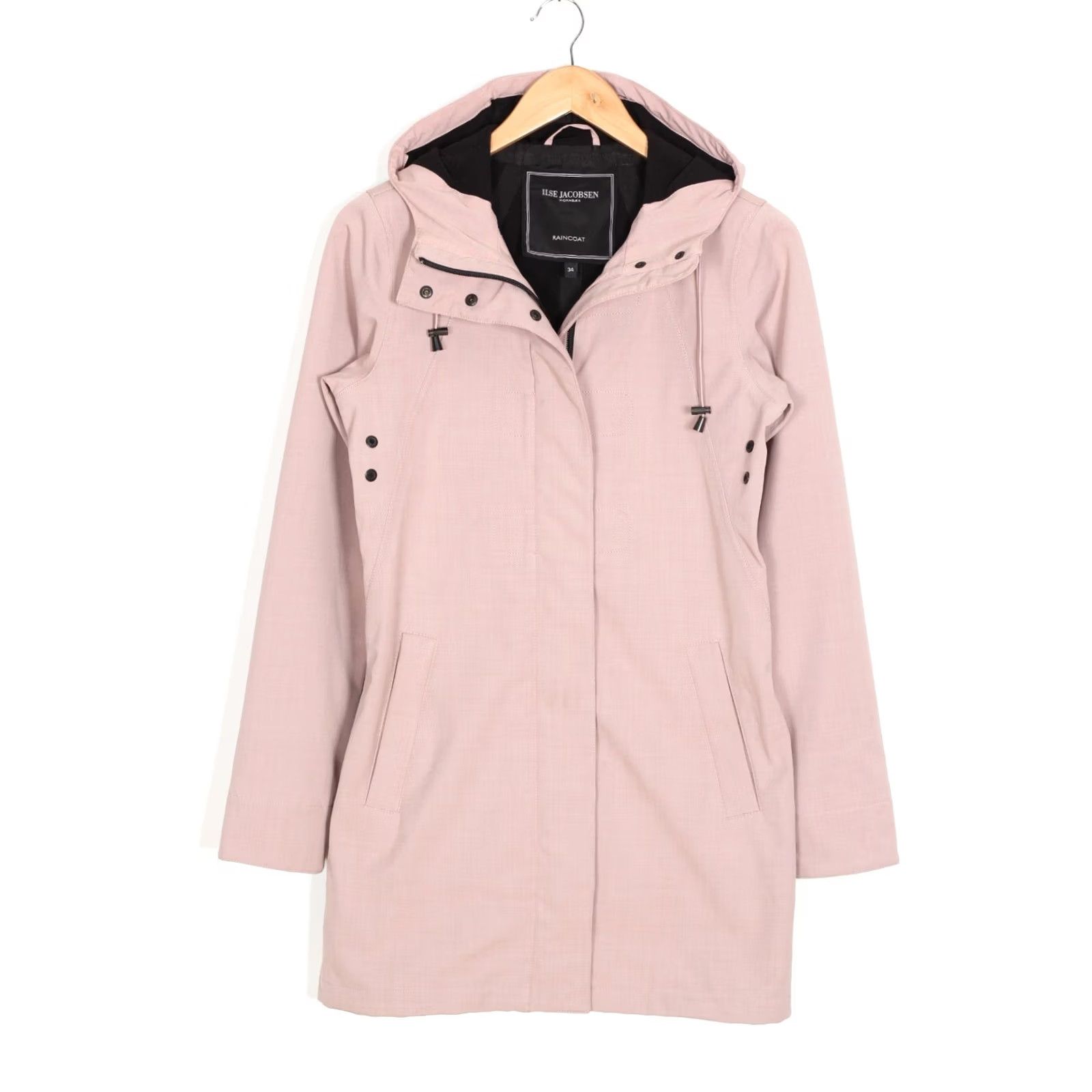 Ilse Jacobsen ILSE JACOBSEN RAINCOAT Hooded Soft Shell Coat Jacket Women 34 Beige Pink Size XXS / US 00 / IT 34 - 2 Thumbnail