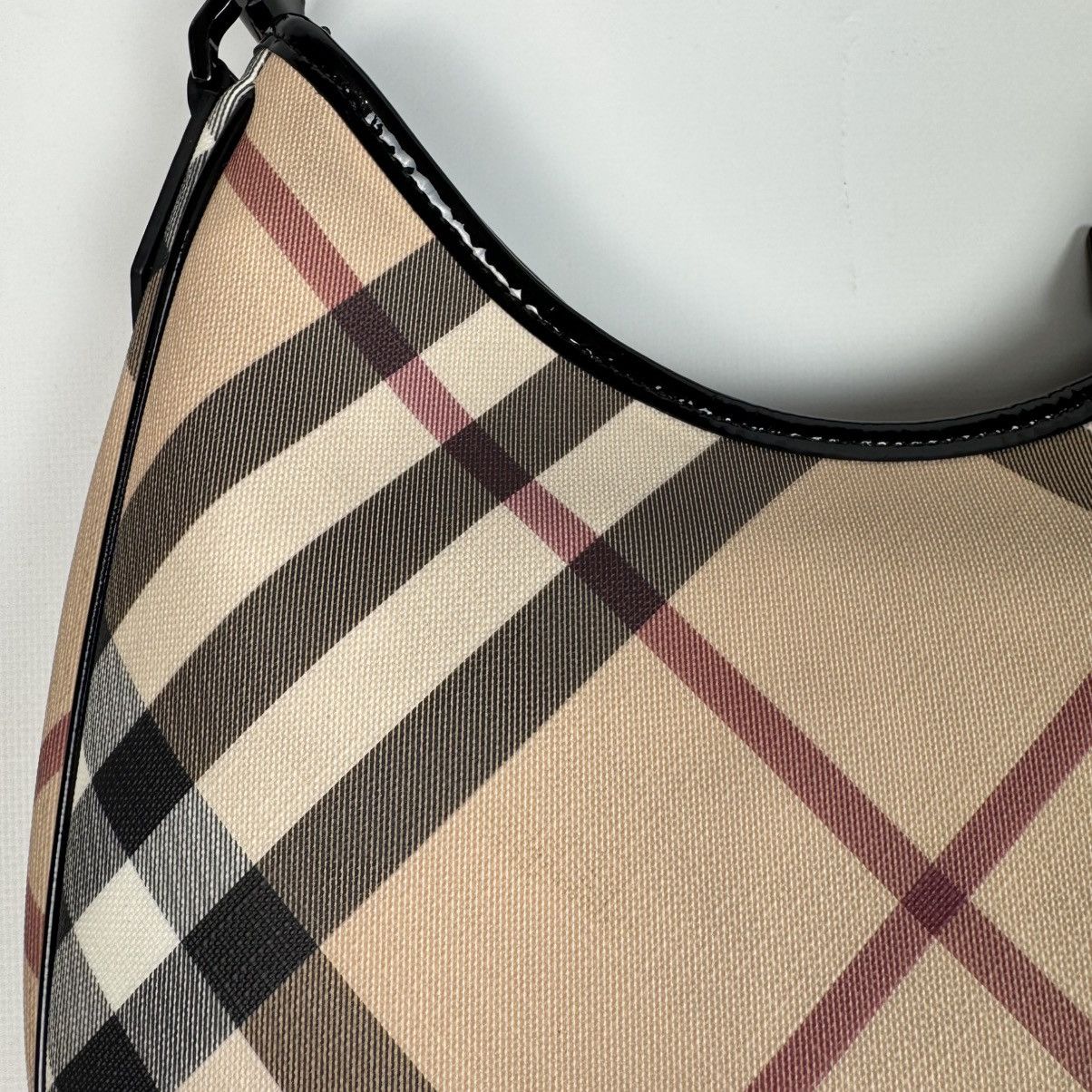 Burberry BURBERRY NOVA CHECK COATED CANVAS BARTON HOBO BAG BEIGE Size ONE SIZE - 10 Thumbnail