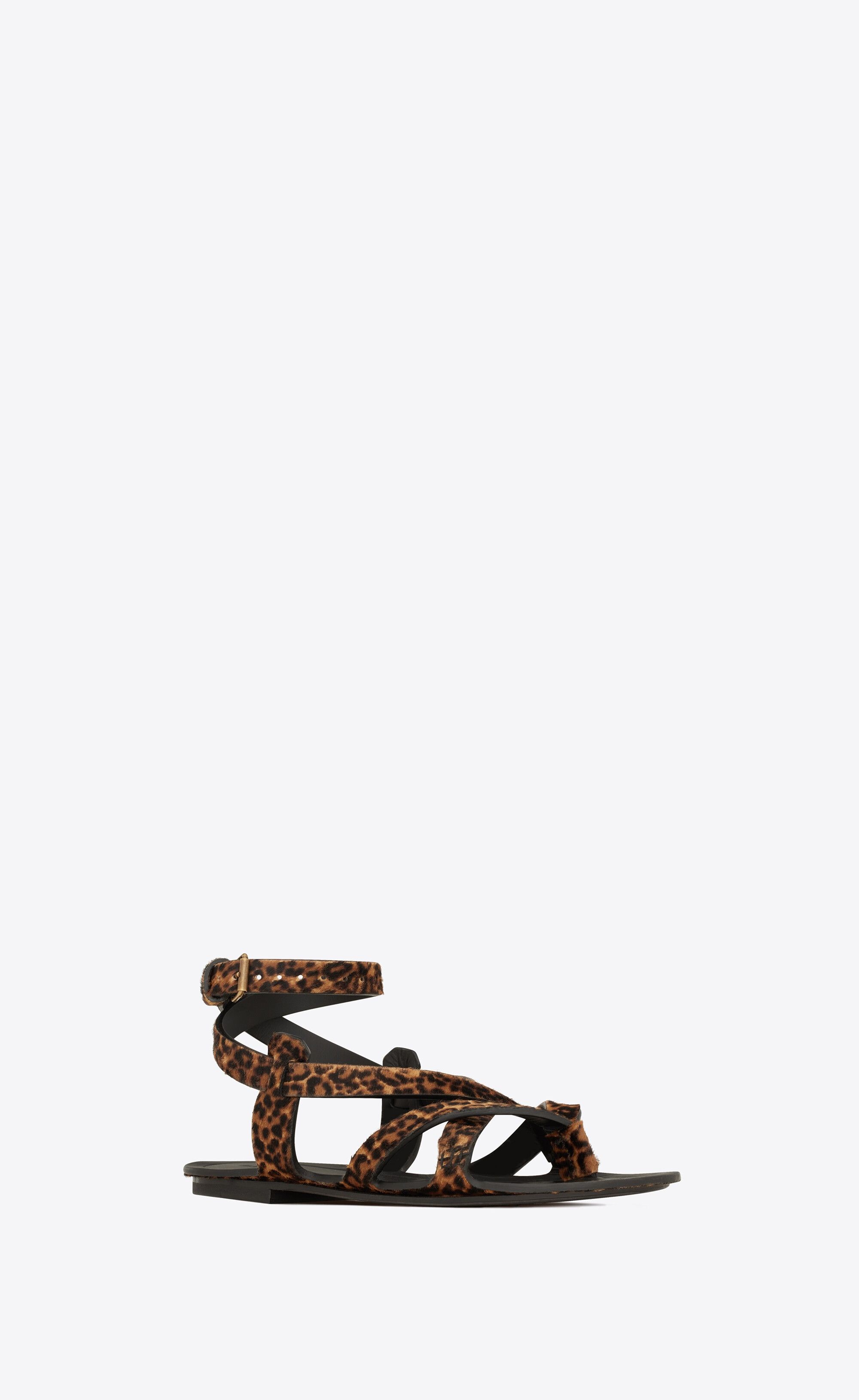 Saint Laurent Paris o1s1wg111224 Culver Flat Sandals in Leopard-Print in Leopard Size US 11 / IT 41 - 3 Thumbnail