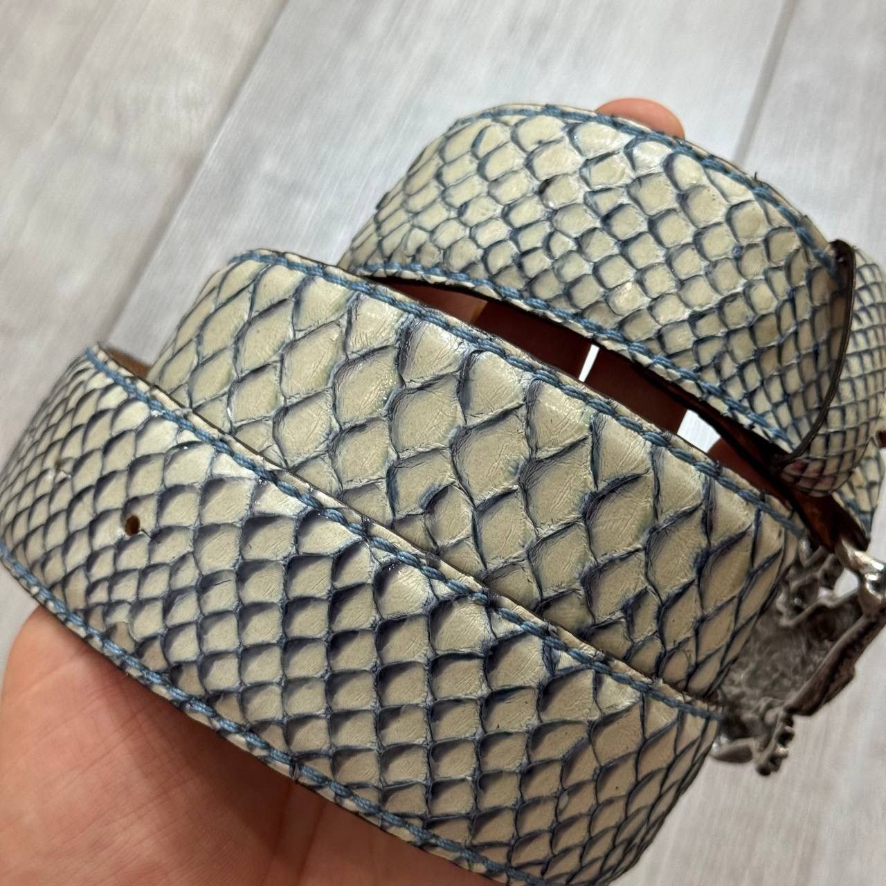 Other Reptile’s House Genuine Python Belt w/ Crocodile Buckle Size ONE SIZE - 3 Thumbnail