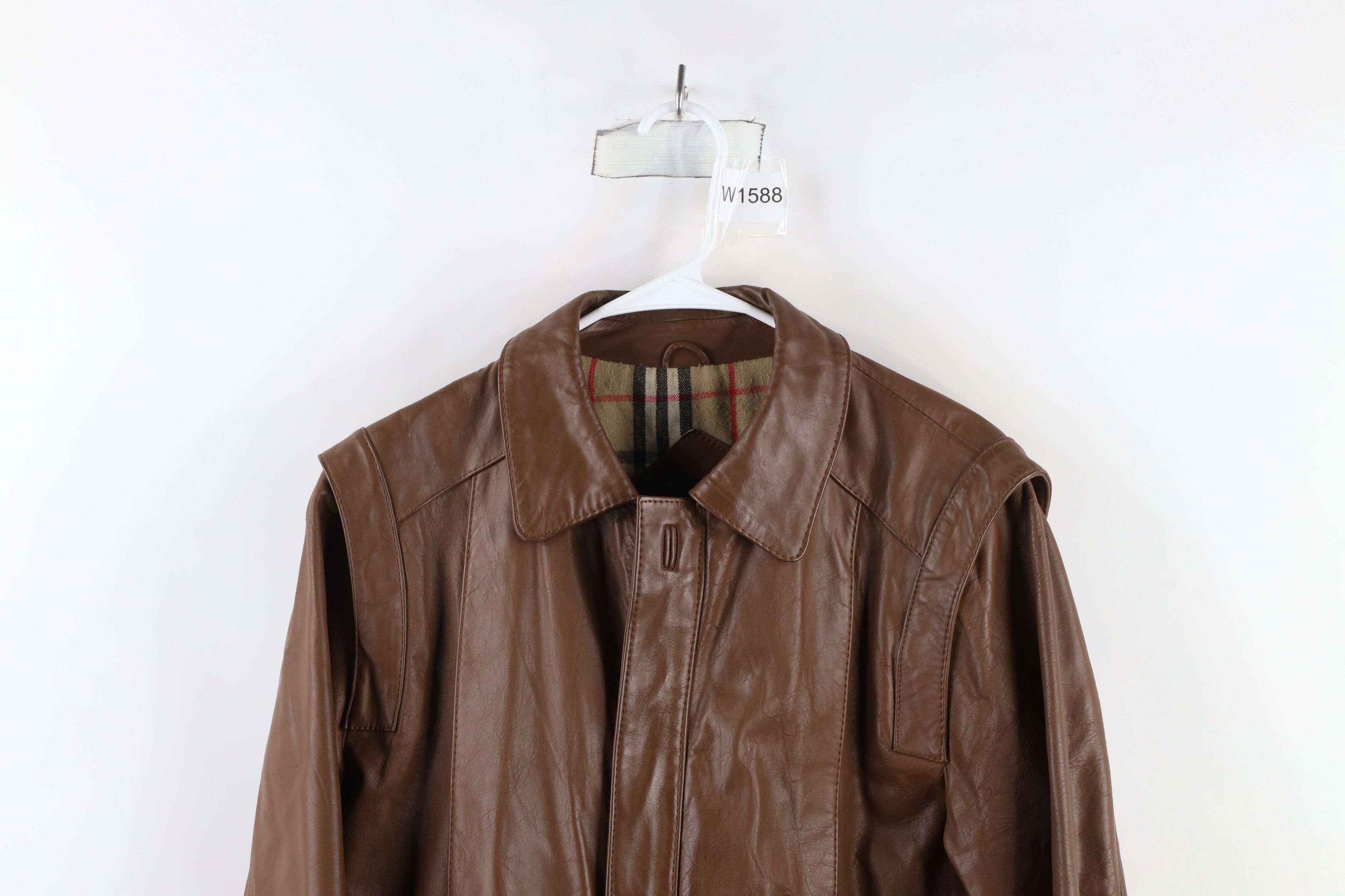 Vintage Vintage 70s Streetwear Lined Leather Bomber Jacket Brown Size US L / EU 52-54 / 3 - 2 Thumbnail