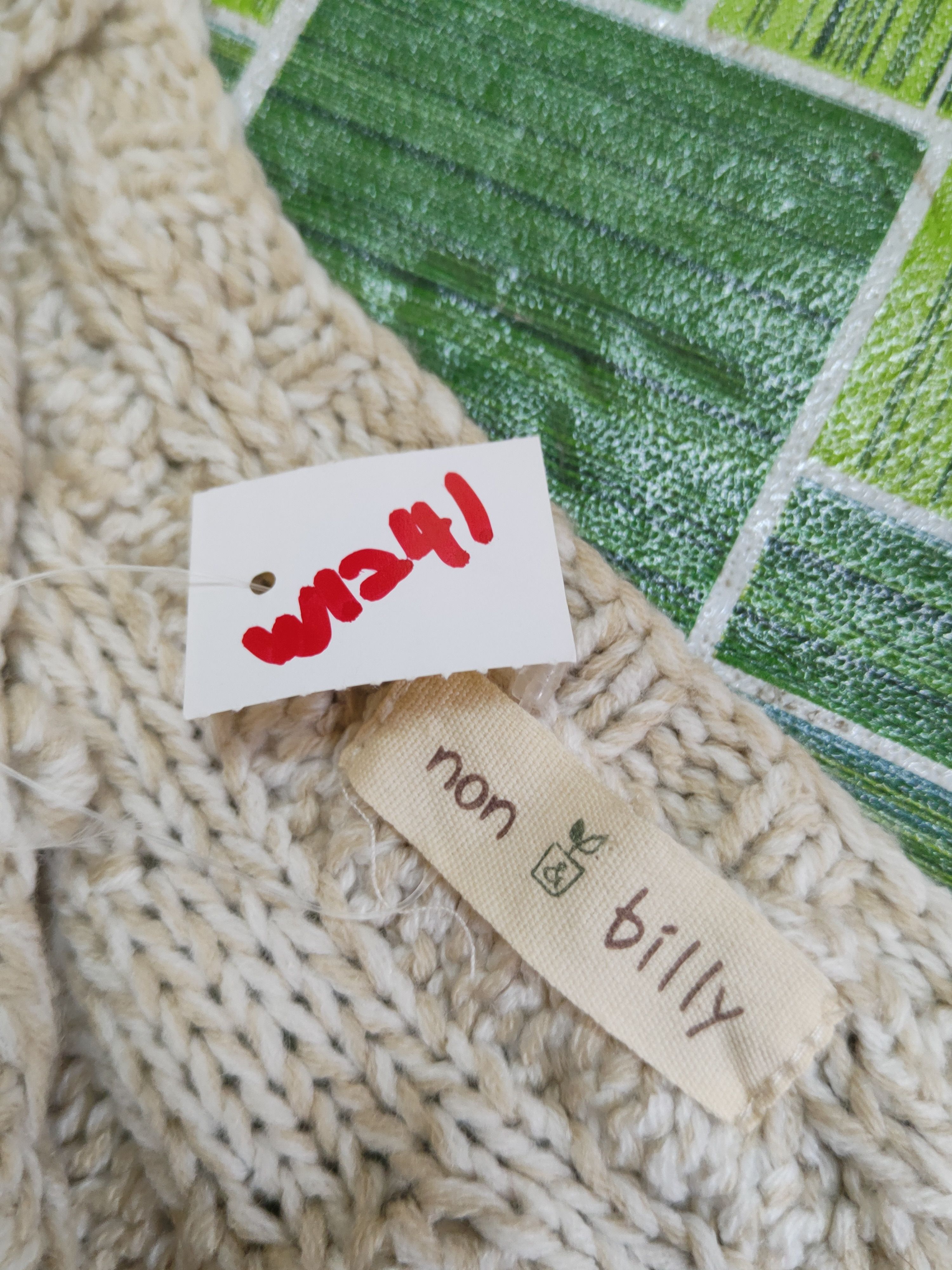 Aran Isles Knitwear × Japanese Brand × Vintage Non & Billy Light Brown Knitwear Cardigan #W1241 Size S / US 4 / IT 40 - 11 Thumbnail