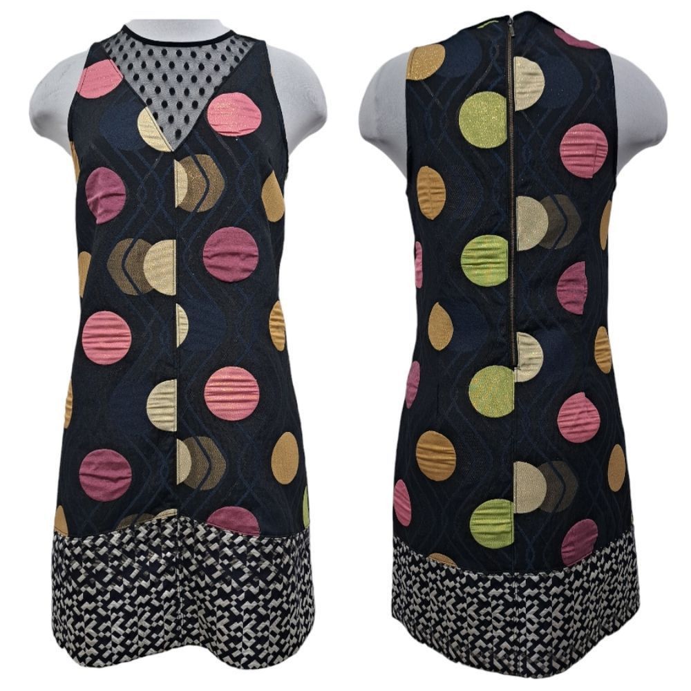 Anthropologie Anthropologie Maeve Tilde Polka Dot Palooza Retro Mod Metallic XS Black Motif NW Size XS / US 0-2 / IT 36-38 - 3 Thumbnail