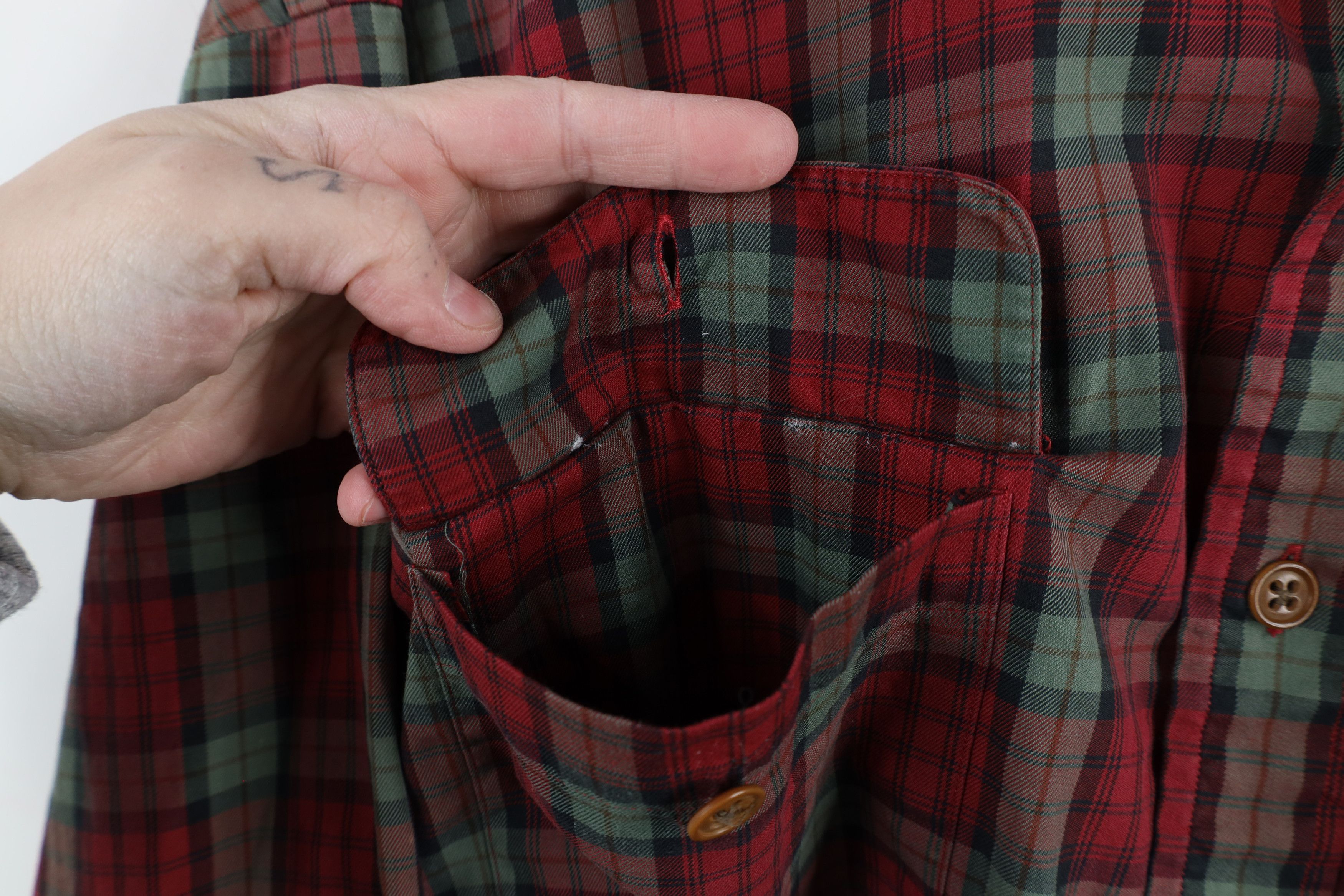 Ralph Lauren × Vintage Vintage 90s Ralph Lauren Pocket Collared Button Shirt Plaid Size US XL / EU 56 / 4 - 6 Thumbnail