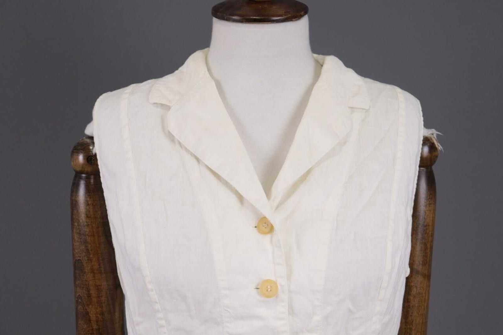 120% Lino 120% Lino White Linen Vest Cardigan Sweater Size 44 Size M / US 6-8 / IT 42-44 - 2 Thumbnail
