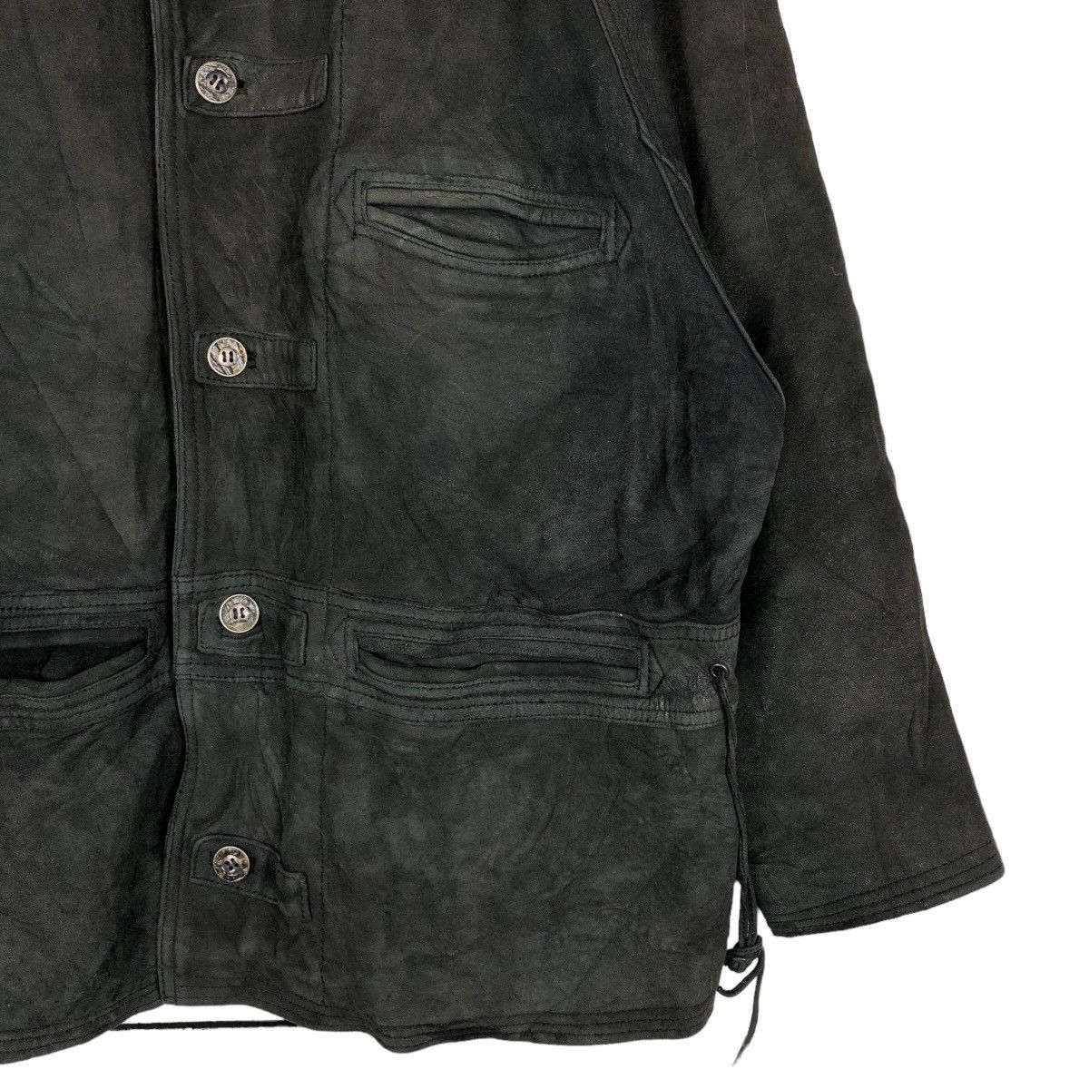 Issey Miyake 🔥Vintage Genuine Biker Leather Jacket Ball Basic Japan Size US M / EU 48-50 / 2 - 5 Thumbnail