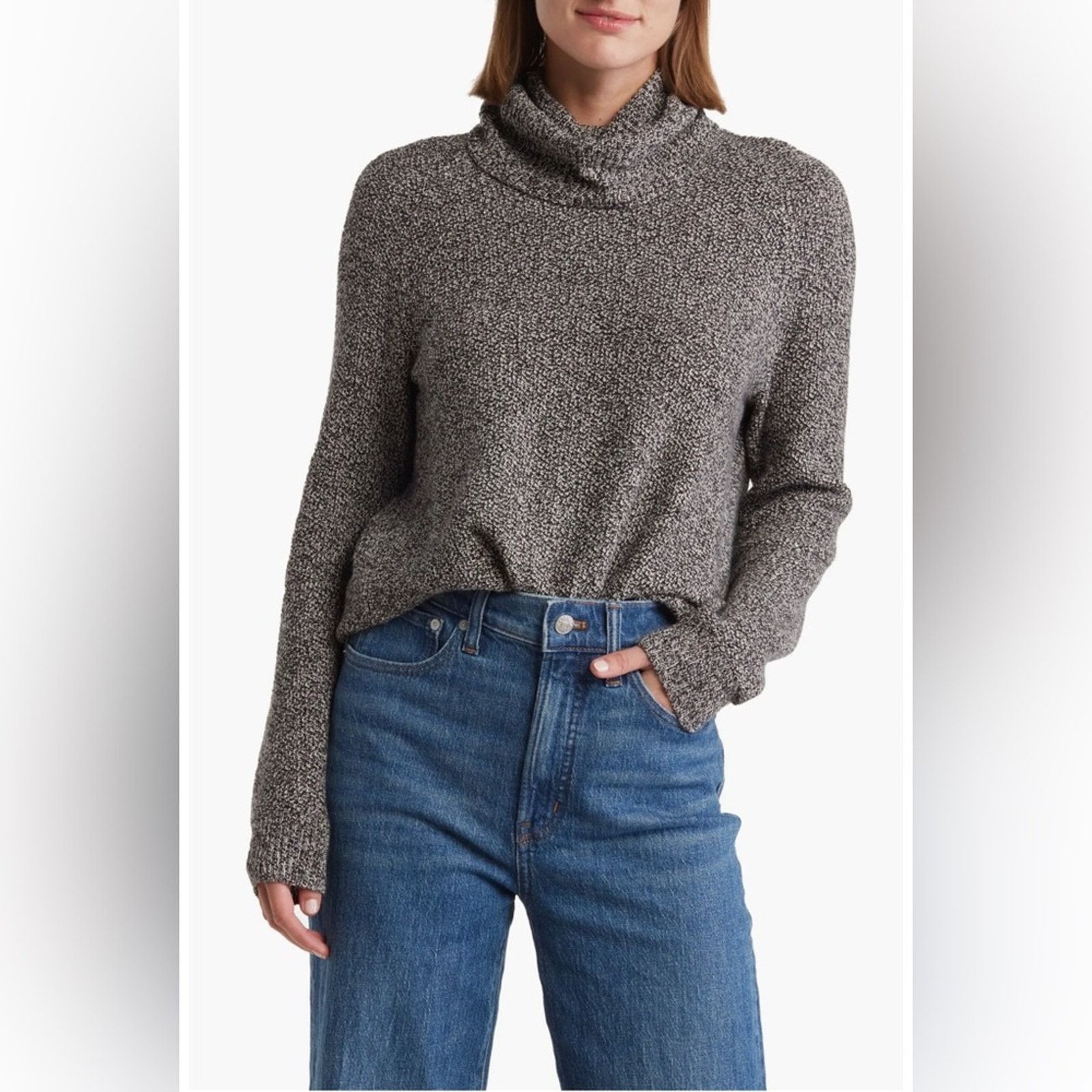 Madewell Madewell Province Crossback Turtleneck Wool Blend Sweater Size S / US 4 / IT 40 - 1 Thumbnail