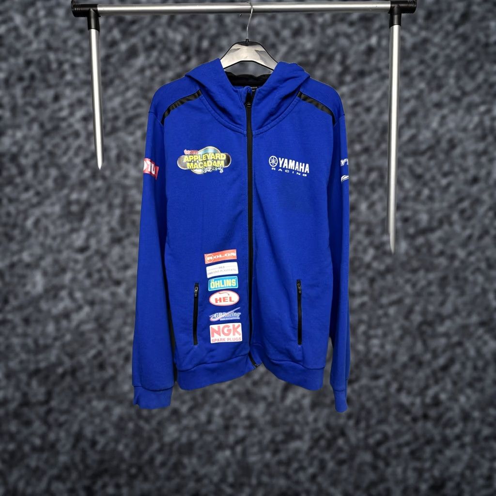 Yamaha Yamaha Racing Team Mens Zip Hoodie XL Size Blue Cotton Graphic Print Hoodie Mens XL Blue Yamaha Racing Team Zip Hoodie Size US XL / EU 56 / 4 - 1 Thumbnail
