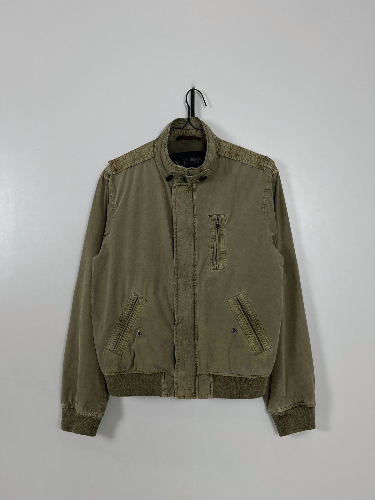 Emporio Armani Armani Jeans Vintage Garment Dyed Military Bomber Jacket Size US S / EU 44-46 / 1 - 2 Thumbnail