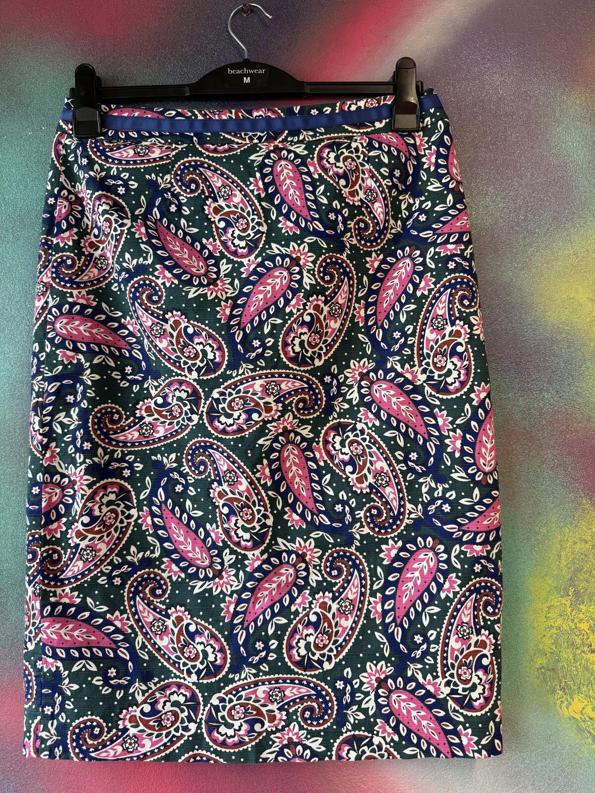 Other Boden Modern Pencil Skirt green&pink Paisley Size 30" / US 8 / IT 44 - 1 Thumbnail