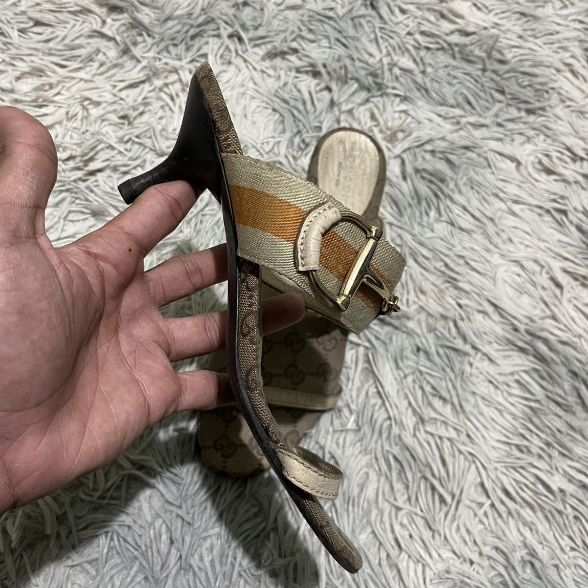 Gucci Vintage Gucci Horsebit Canvas GG Heels Size US 7.5 / IT 37.5 - 5 Thumbnail