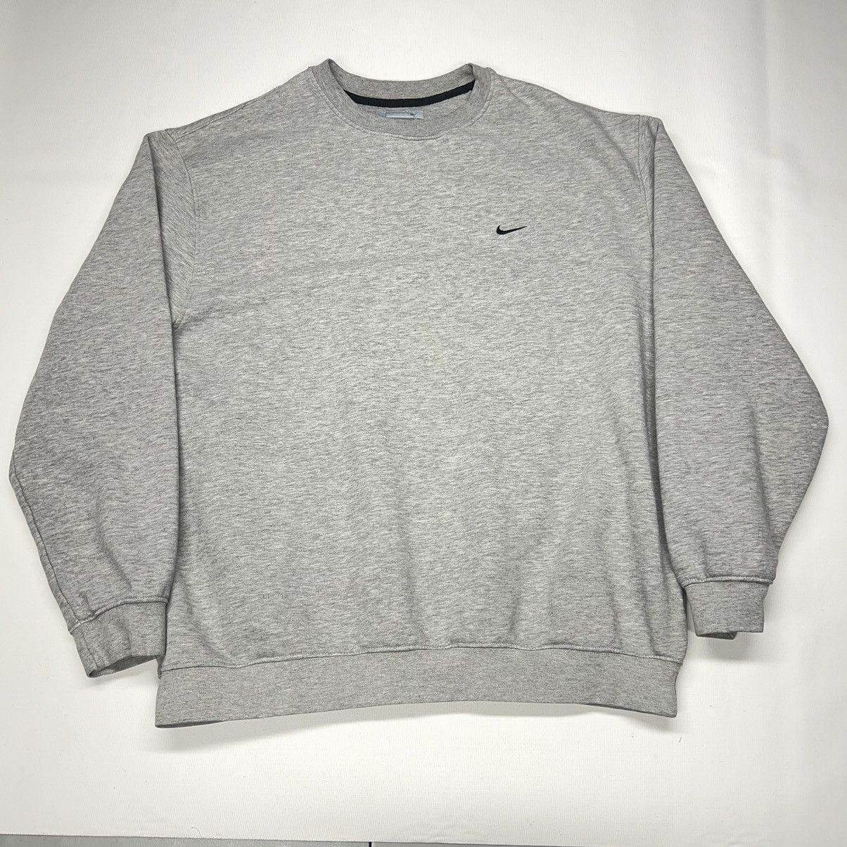 Nike × Vintage Nike Crewneck Grey Sweatshirt Mini Swoosh 90s Made In Turkey Size US XL / EU 56 / 4 - 1 Thumbnail