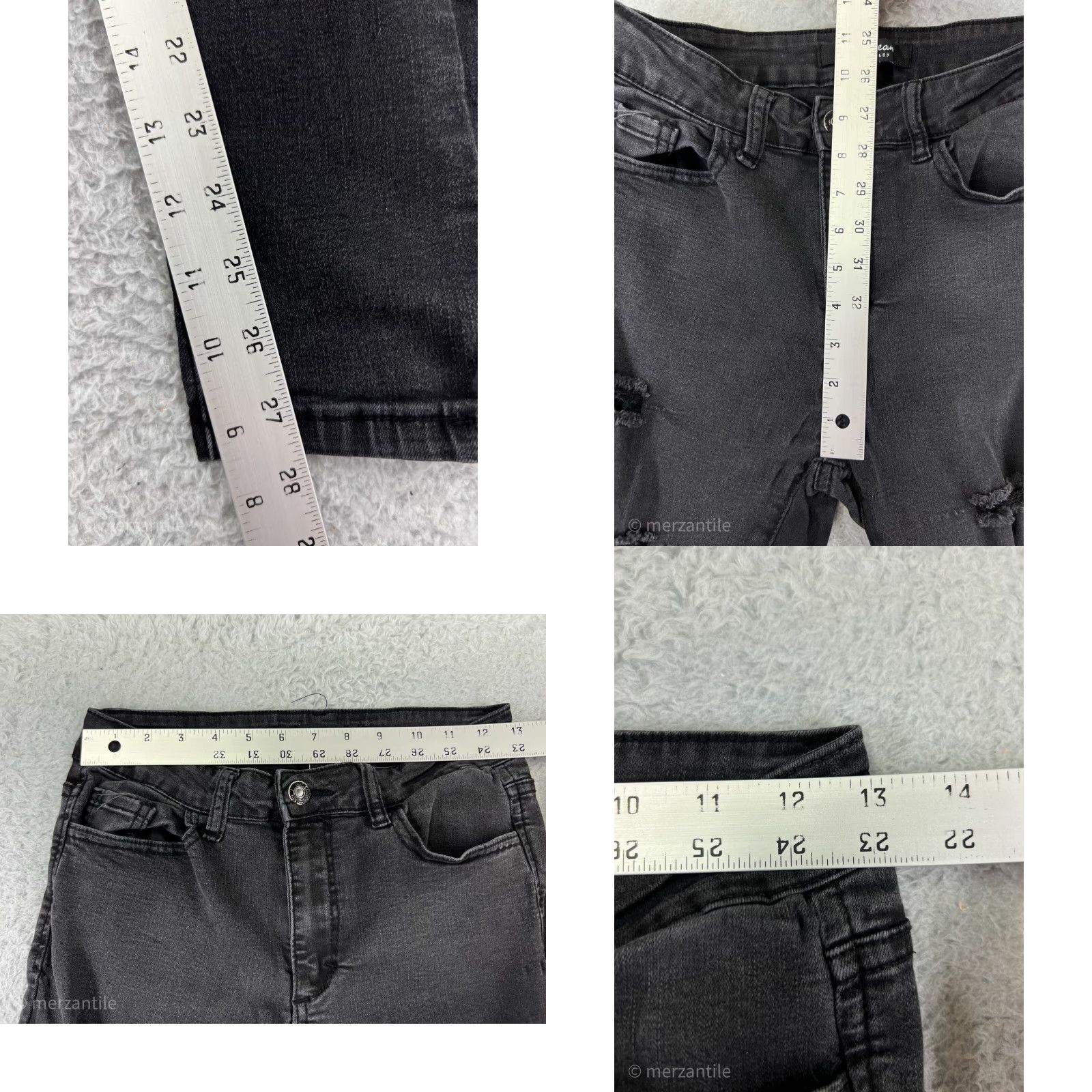 Vintage Wax Jeans Women's Black Cotton Blend Denim Stretch Skinny Pants 9 Mid Rise 5-Pocket Logo Embroidered Button Vintage No N/A Size 30" / US 8 / IT 44 - 9 Thumbnail