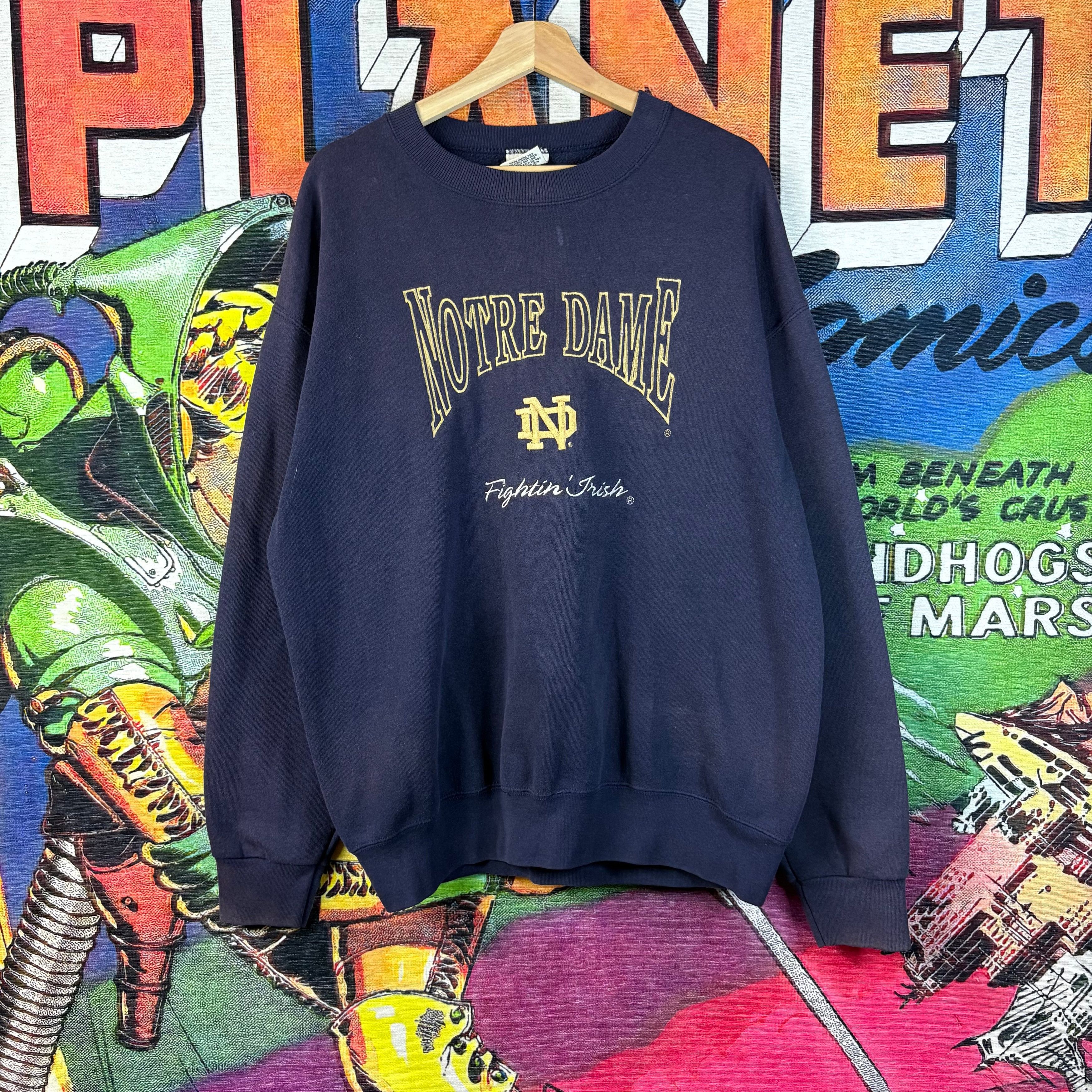Vintage Vintage 90s Nutmeg Notre Dame Fighting Irish Sweatshirt Size US L / EU 52-54 / 3 - 1 Thumbnail