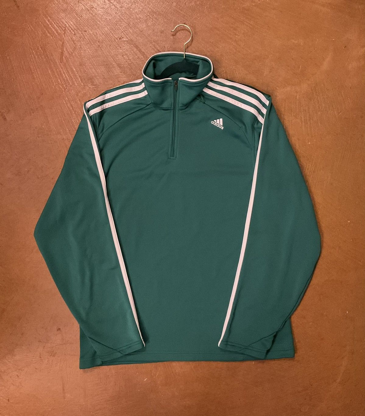 Adidas Adidas Teal Quarter-Zip with White Accents Size US M / EU 48-50 / 2 - 1 Thumbnail