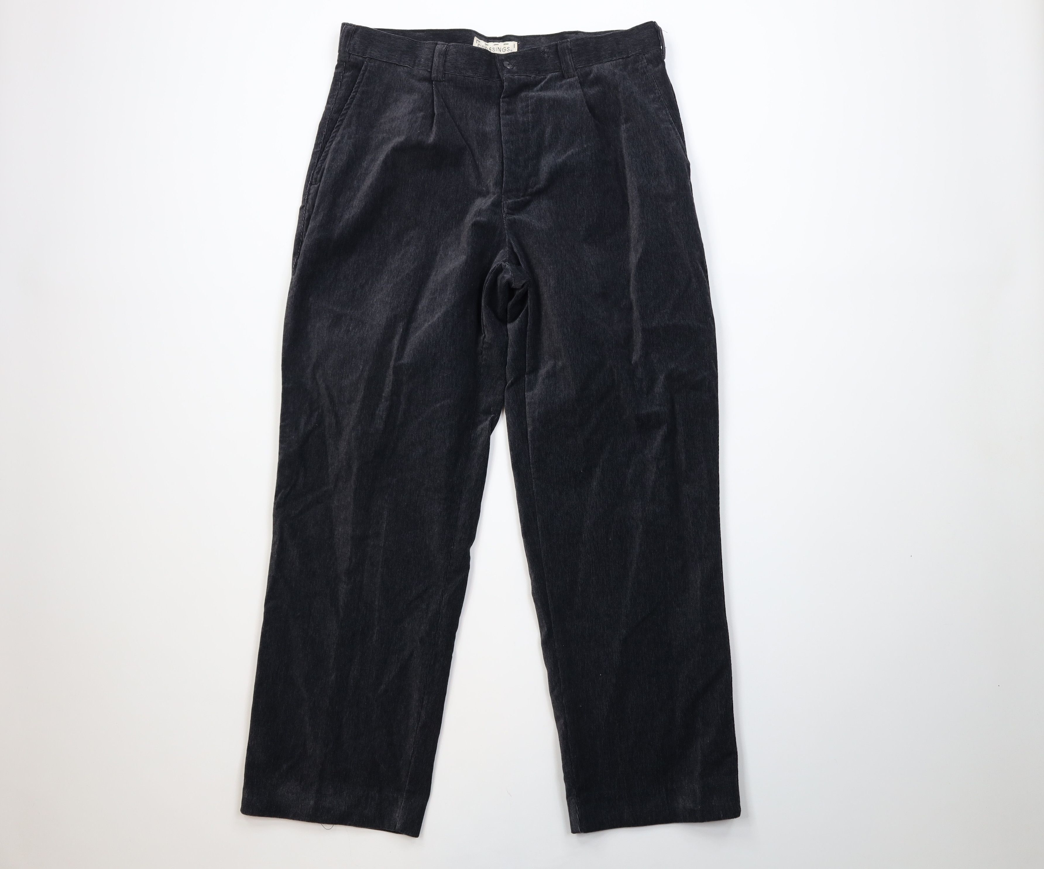 Vintage Vintage 90s Streetwear Wide Leg Corduroy Chino Pants Gray Size US 34 / EU 50 - 1 Thumbnail