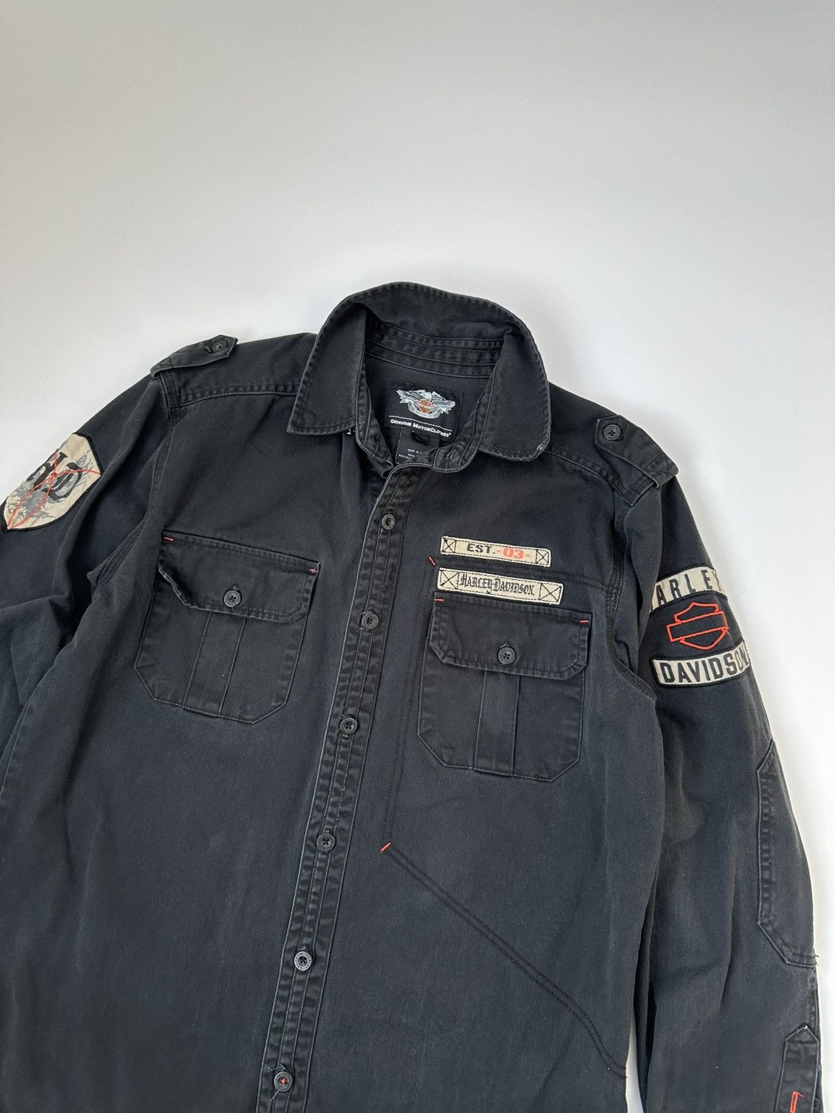 Harley Davidson Harley-Davidson Heavy Shirt Men's Embroidered Logos Size US L / EU 52-54 / 3 - 6 Thumbnail