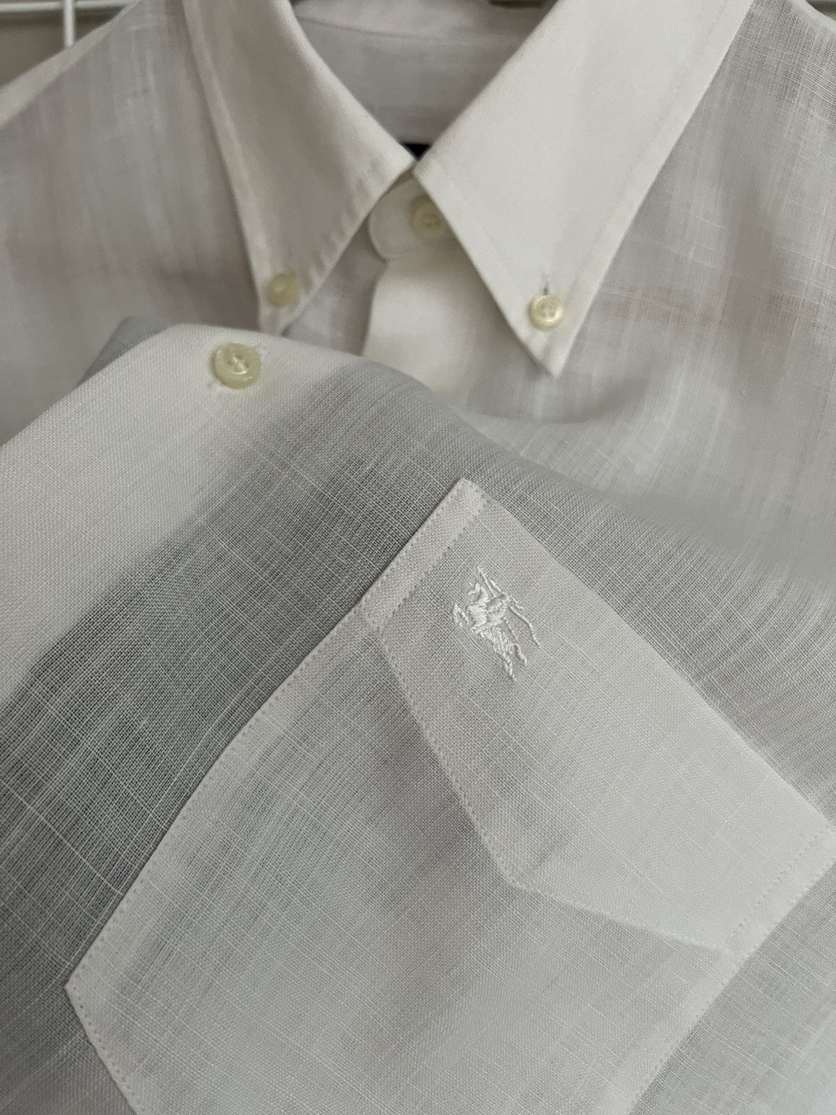 Burberry Burberry London Linen/Polyester Button Shirt Mens Size L Size US L / EU 52-54 / 3 - 9 Thumbnail
