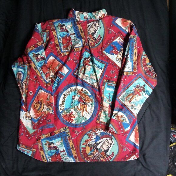 Other Vintage Ideas Unreal Cowboys & Indians West AOP Button Shirt Size US XXL / EU 58 / 5 - 7 Thumbnail