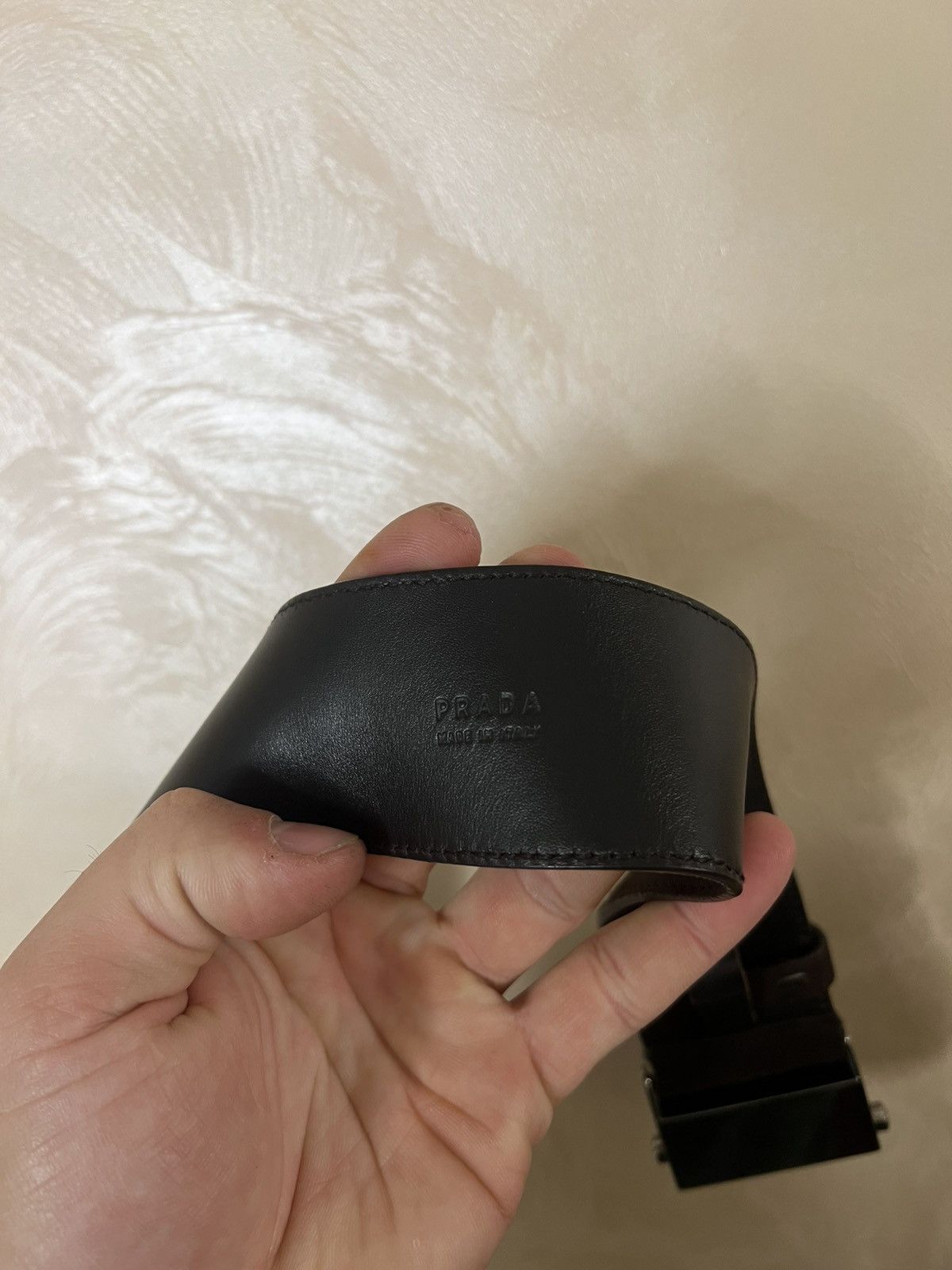 Prada Prada buckle belt leather Velcro Size 34 - 6 Thumbnail