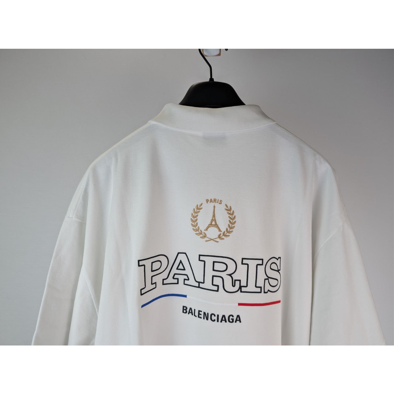 Balenciaga o1rshd1 Champion City Pique Polo Shirt in Dirty White Size US XXL / EU 58 / 5 - 12 Thumbnail