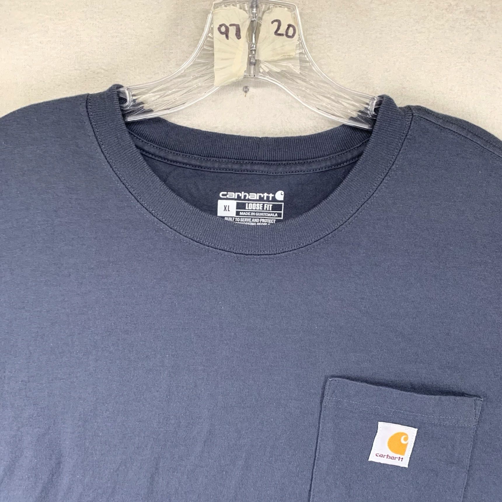 Carhartt Carhartt T-Shirt Mens Blue Stone XL Short Sleeve Crew Neck All Cotton Regular Fit Logo Pockets Solid 100% Cotton Outdoor Grunge Classic 2020s Mens Size US XL / EU 56 / 4 - 5 Thumbnail