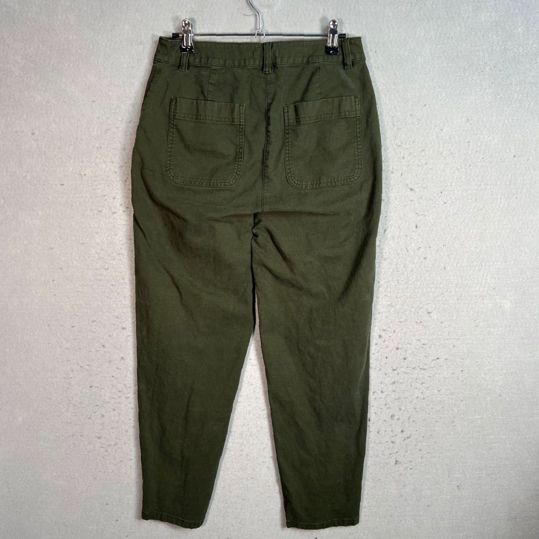 Eileen Fisher EILEEN FISHER Olive Green Organic Cotton Hemp Blend Tapered Pants Size 2 Womens Size 26" / US 2 / IT 38 - 2 Thumbnail