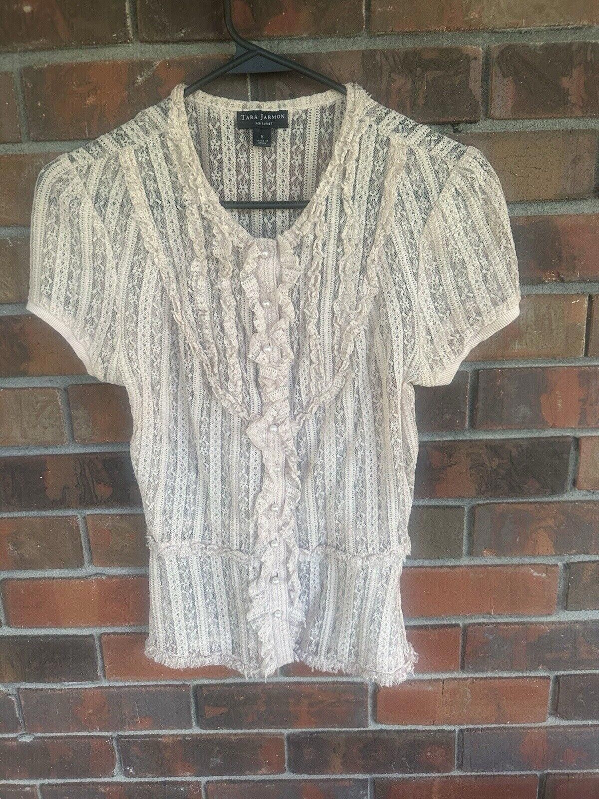 Designer womens career blouse small Tara Jarmon Lace Size S / US 4 / IT 40 - 1 Thumbnail