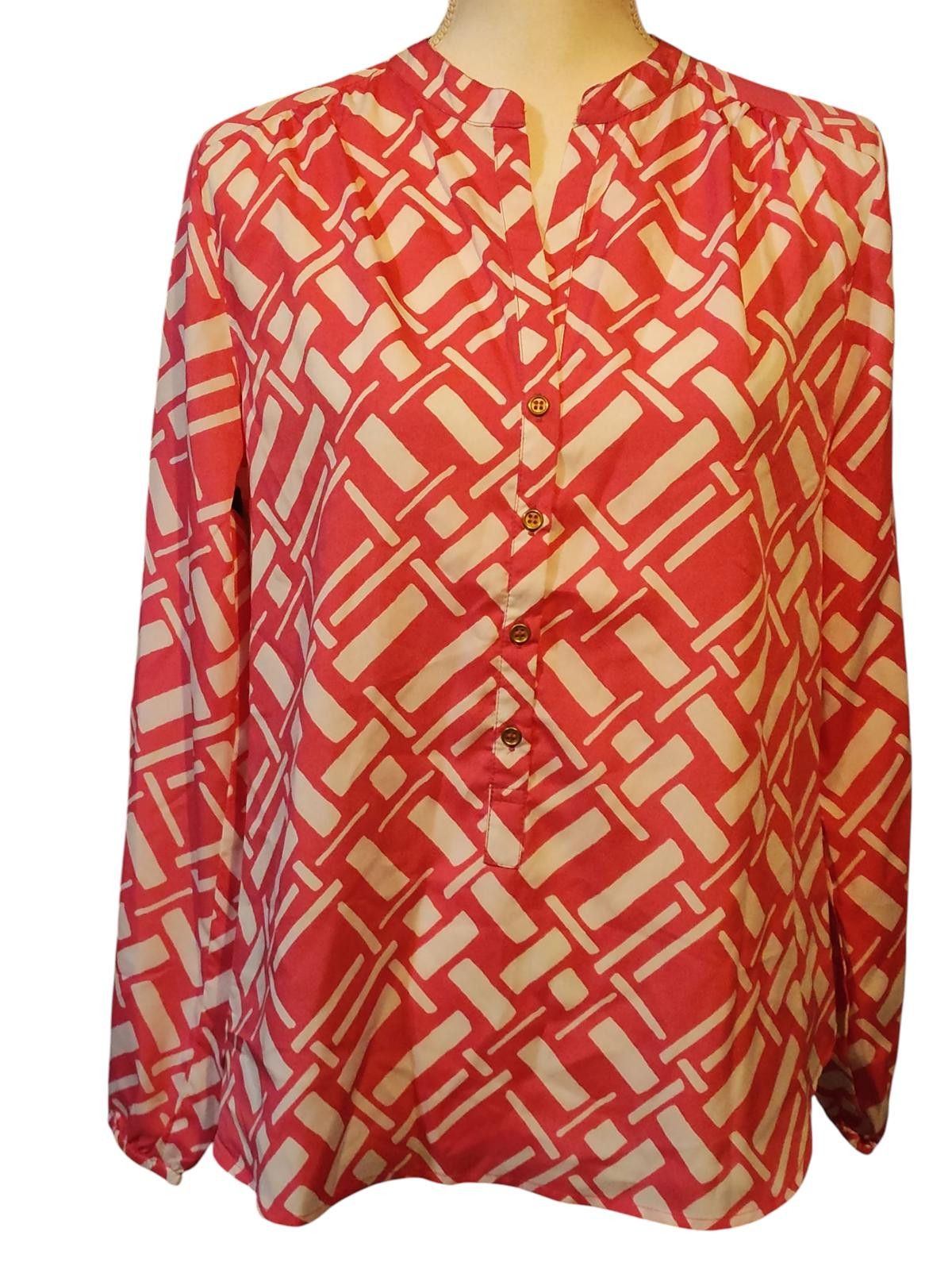 Designer Buckhead Betties Women's Long Sleeve Printed Blouse Size S / US 4 / IT 40 - 3 Thumbnail