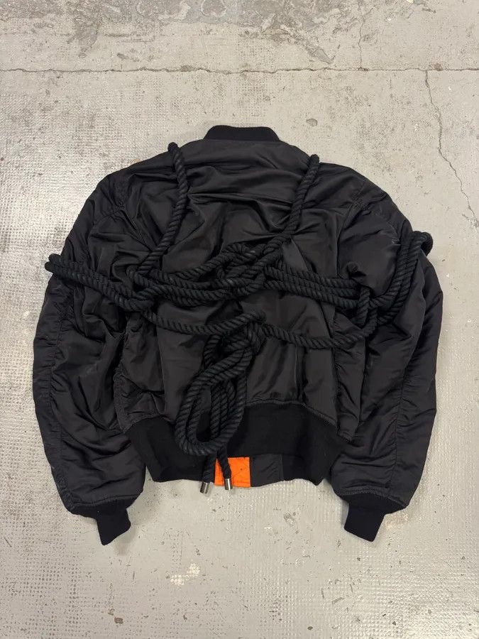 PHENOMENON AW2010 Phenomenon Knot Black Nylon Bomber Jacket Size US XS / EU 42 / 0 - 3 Thumbnail