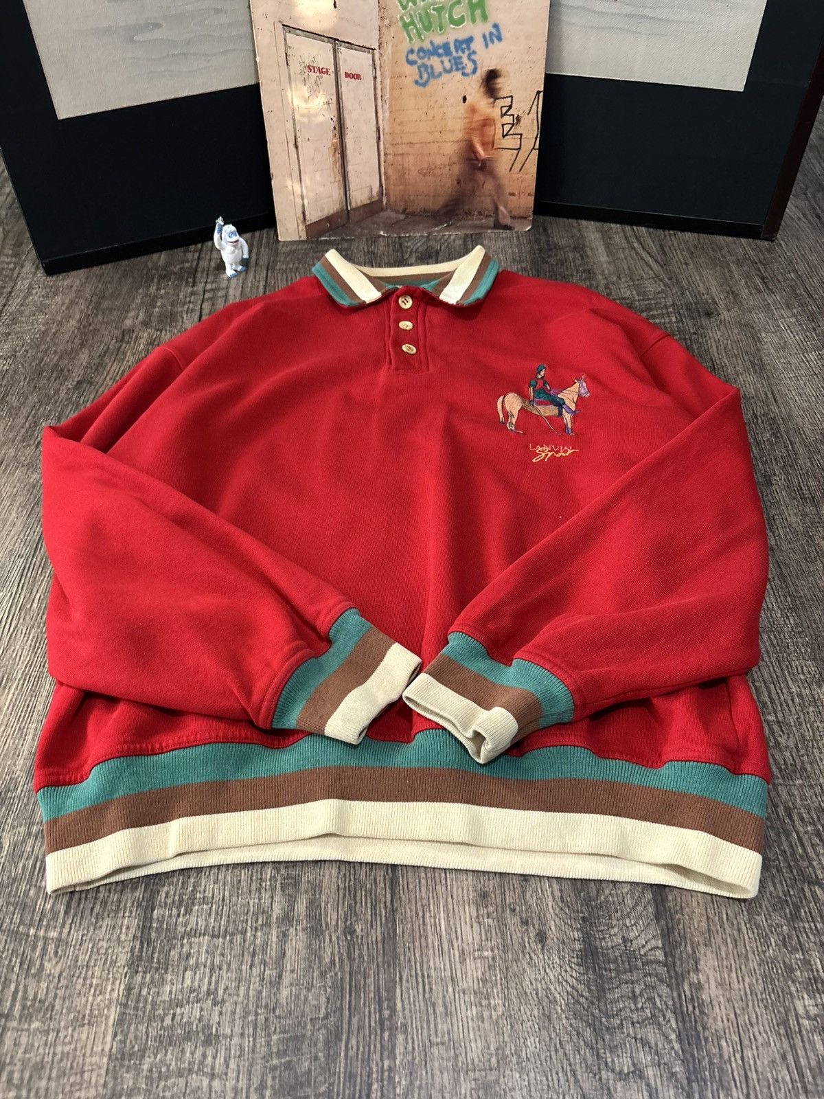 Lanvin True Vintage Lanvin Sport Designer Quarter Button Sweatshirt Size US L / EU 52-54 / 3 - 6 Thumbnail