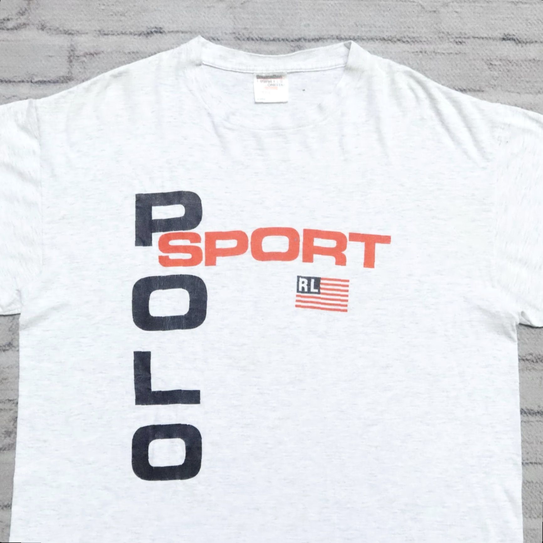 Vintage Vintage Polo Sport Ralph Lauren Shirt XL Grey RL Flag Tee Mens Size US XL / EU 56 / 4 - 2 Thumbnail