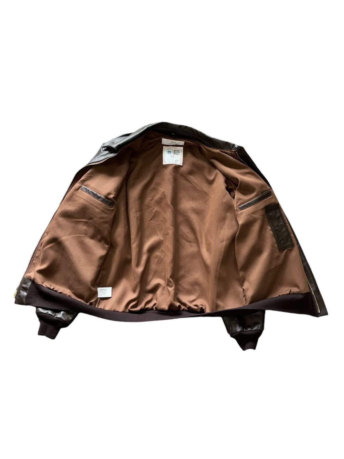 Vintage Excelled A-2 Brown Leather Flight Bomber Jacket USAF Size US L / EU 52-54 / 3 - 3 Thumbnail