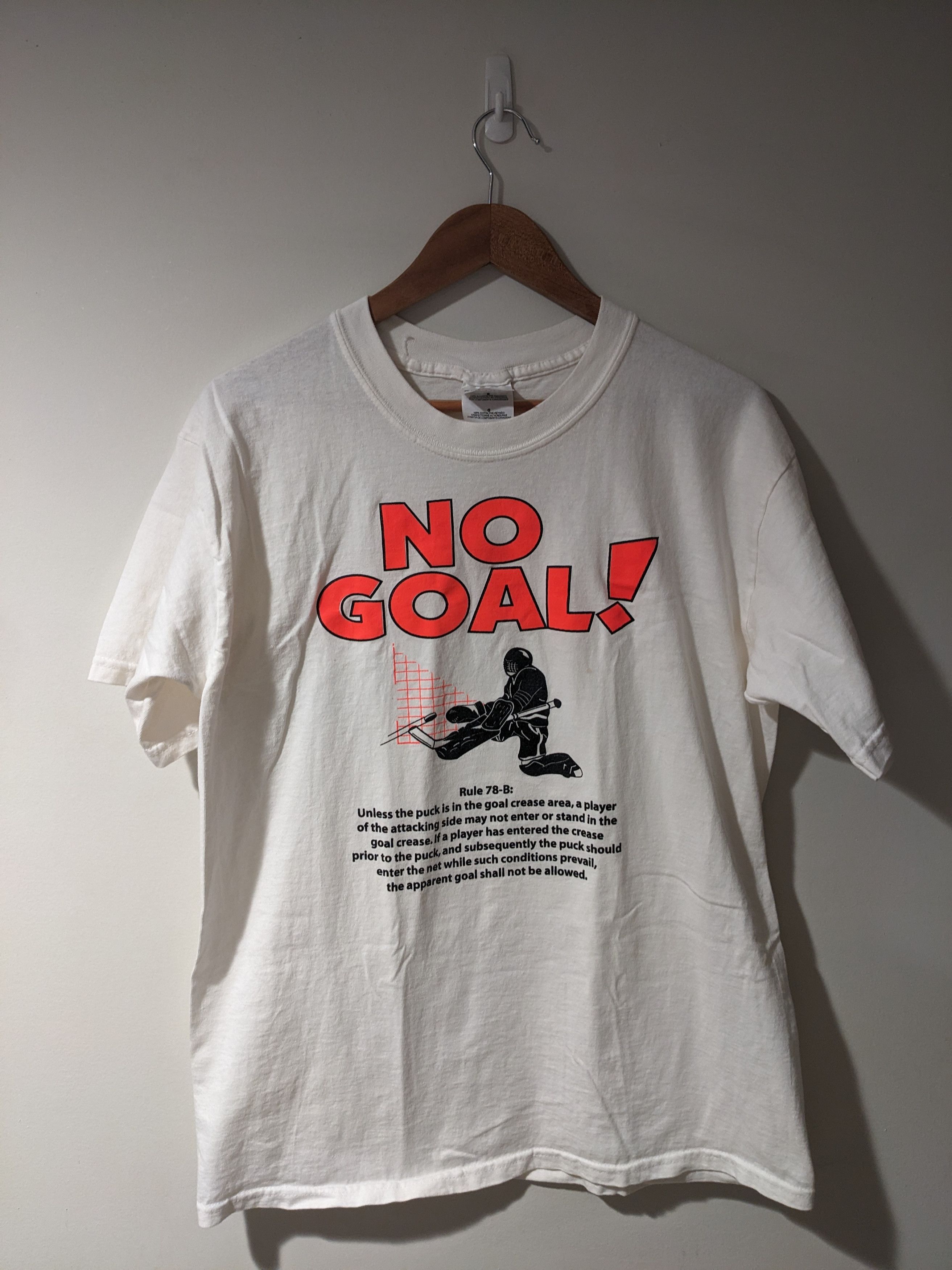 NHL × Vintage Vintage 90s No Goal Humor Funny Hockey NHL Sports T-Shirt Size US L / EU 52-54 / 3 - 1 Thumbnail